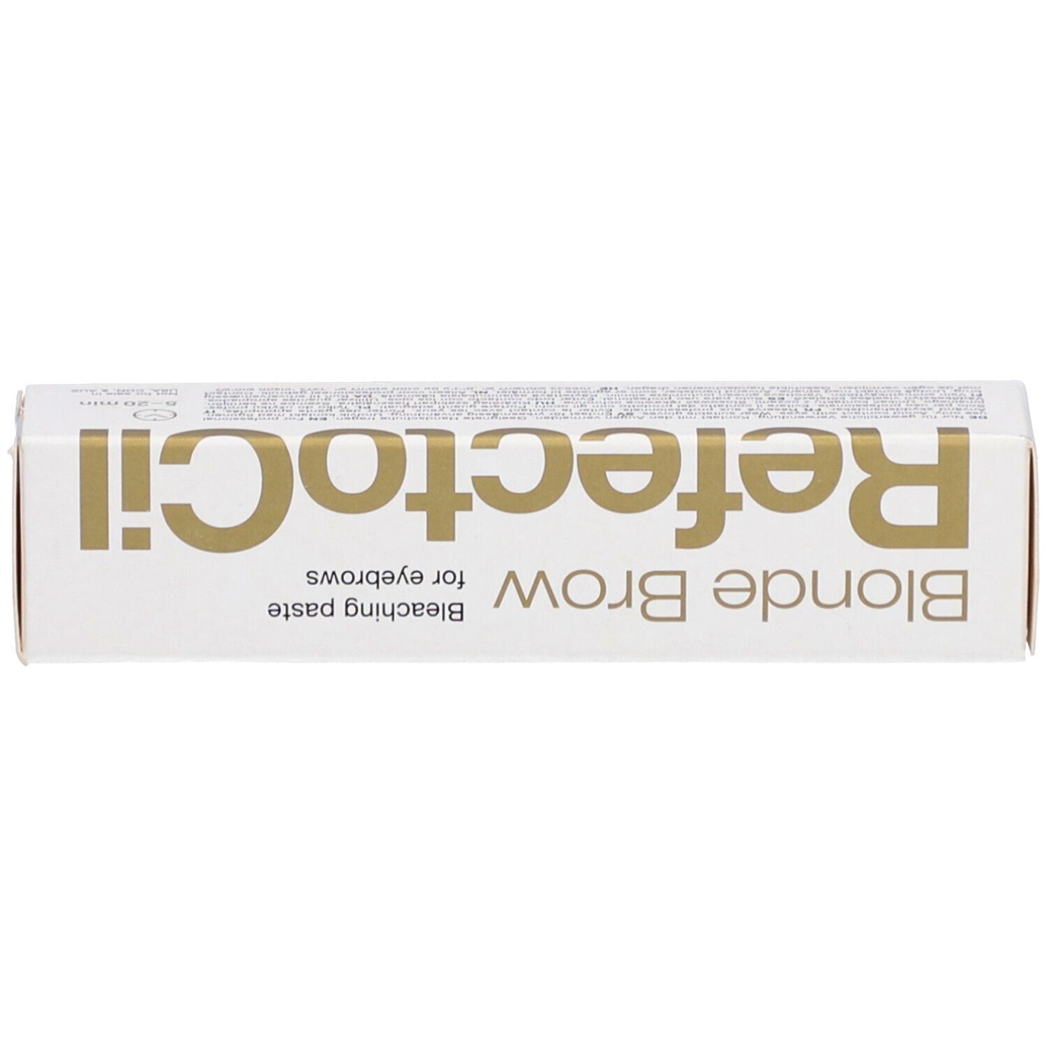 Doos. Blonde Brow, blondeerpasta voor wenkbrauwen. Gouden tekst.