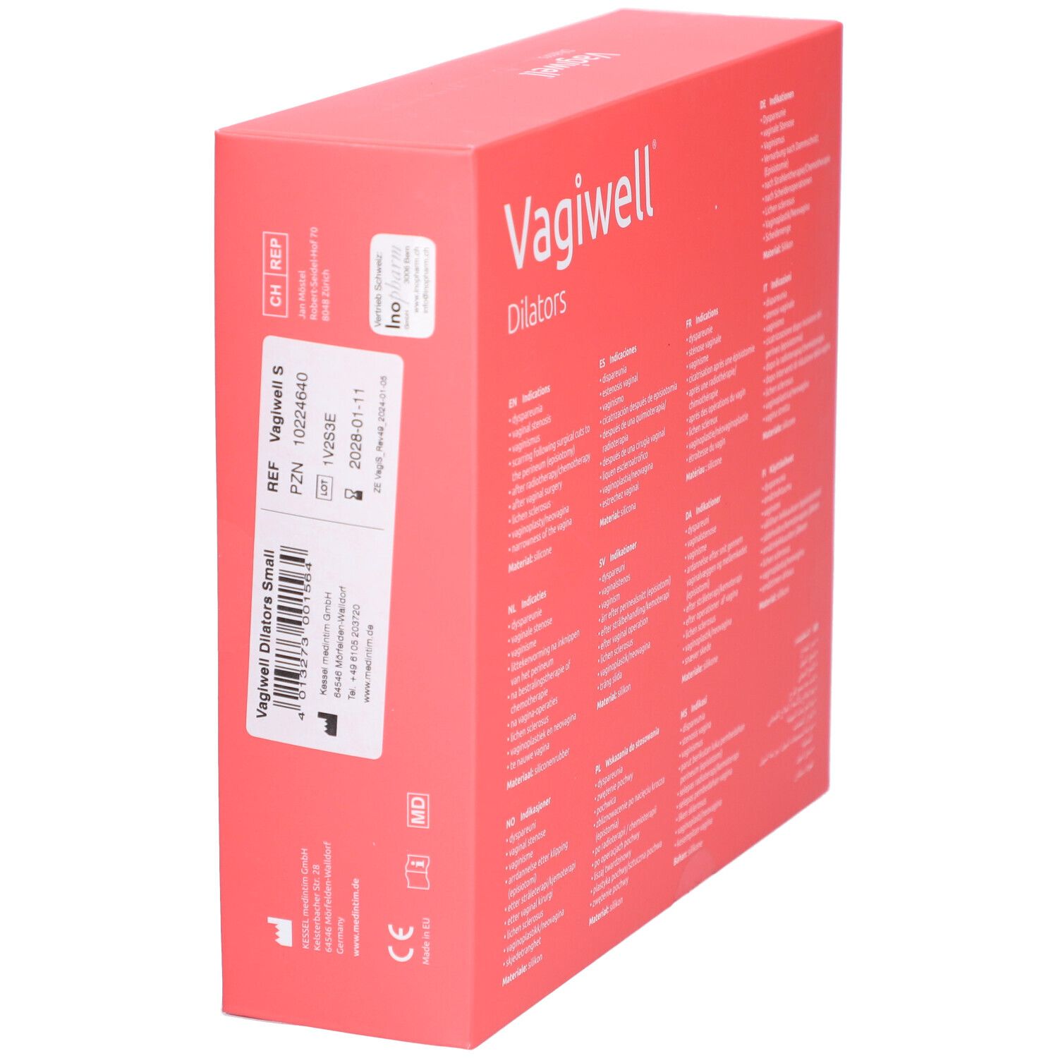 Vagiwell Dilatatoren, doos met dilatoren.