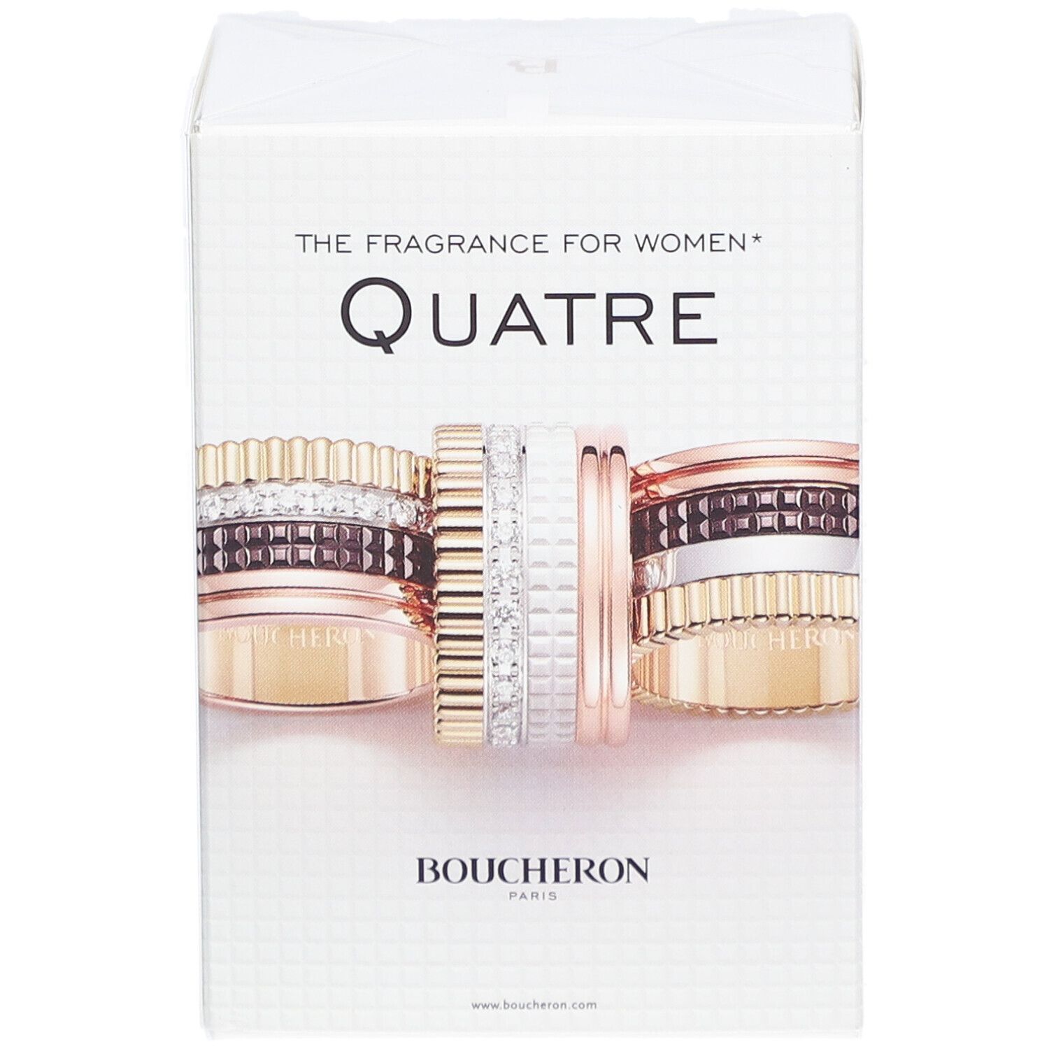 Quatre Eau de Parfum doos. Ringontwerp. Boucheron Paris. "The Fragrance for Women".