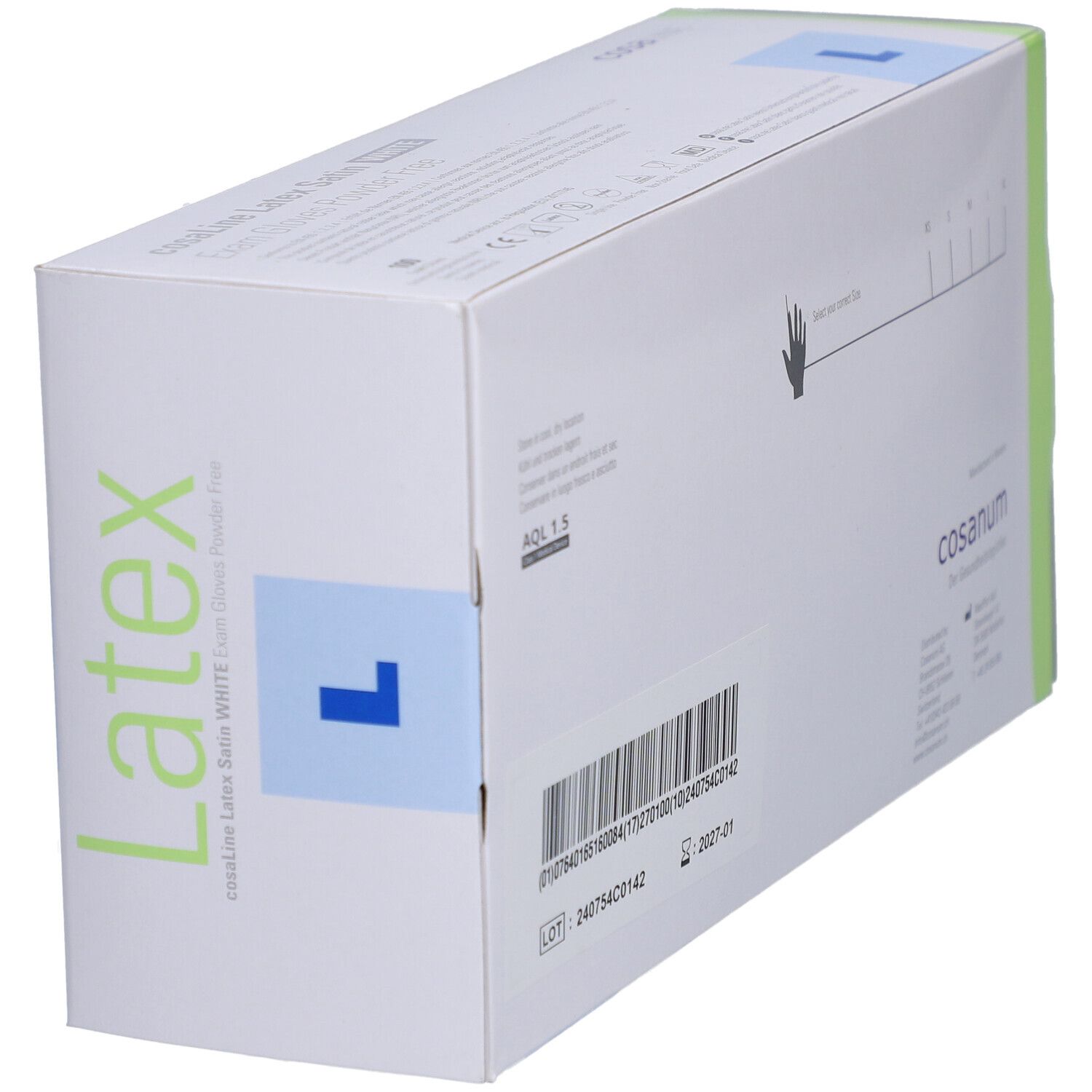 cosaLine® Onderzoekshandschoenen L Latex poedervrij