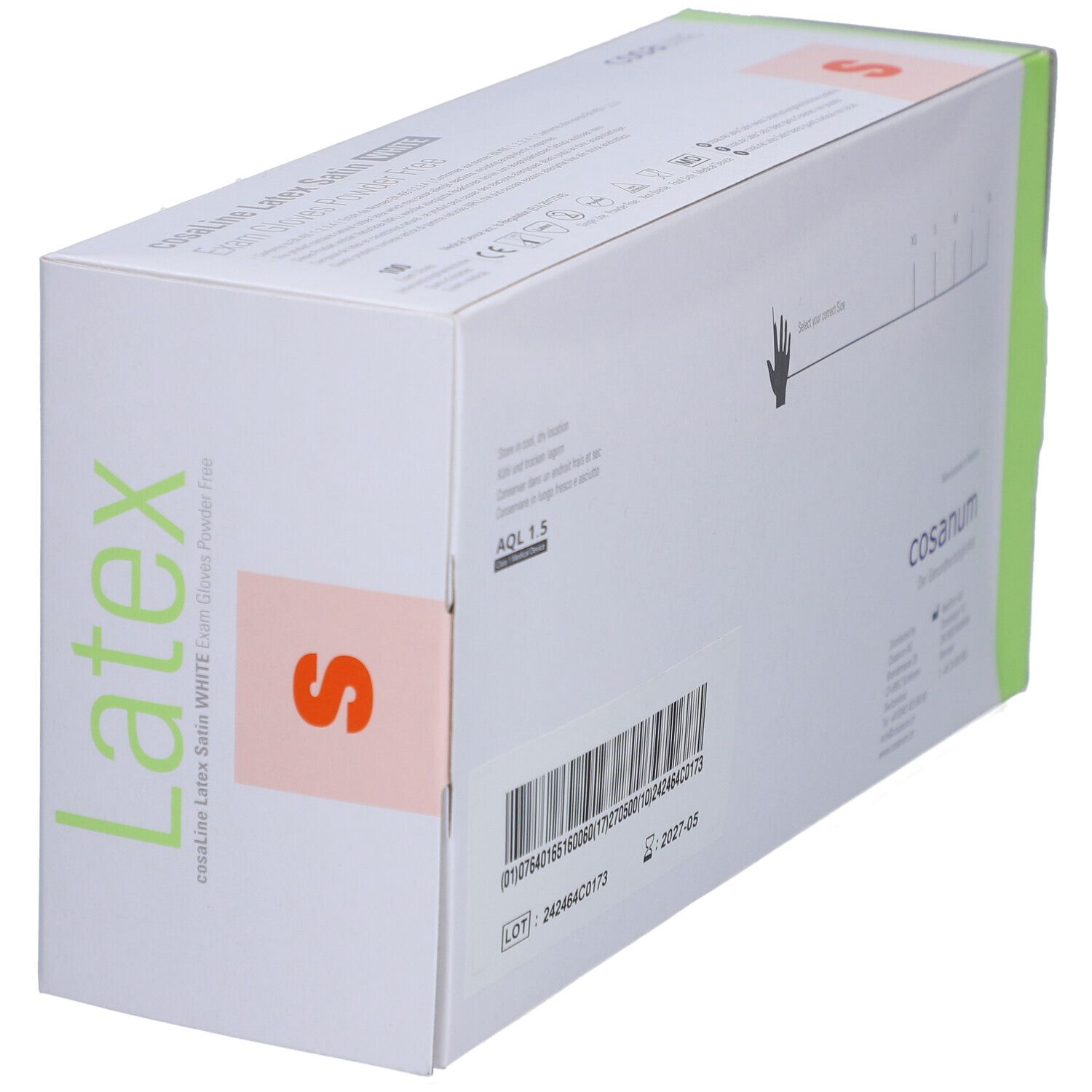 cosaLine® Poedervrije latex S onderzoekshandschoenen
