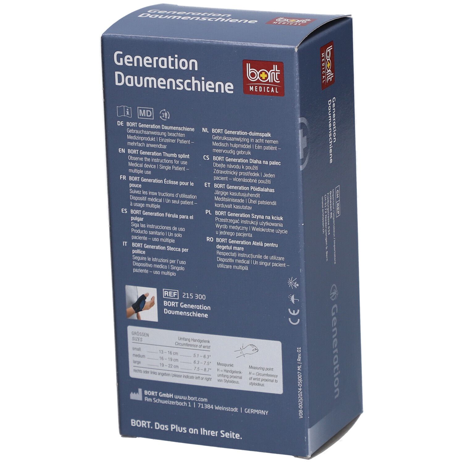 BORT Generation duimspalk links maat S blauw