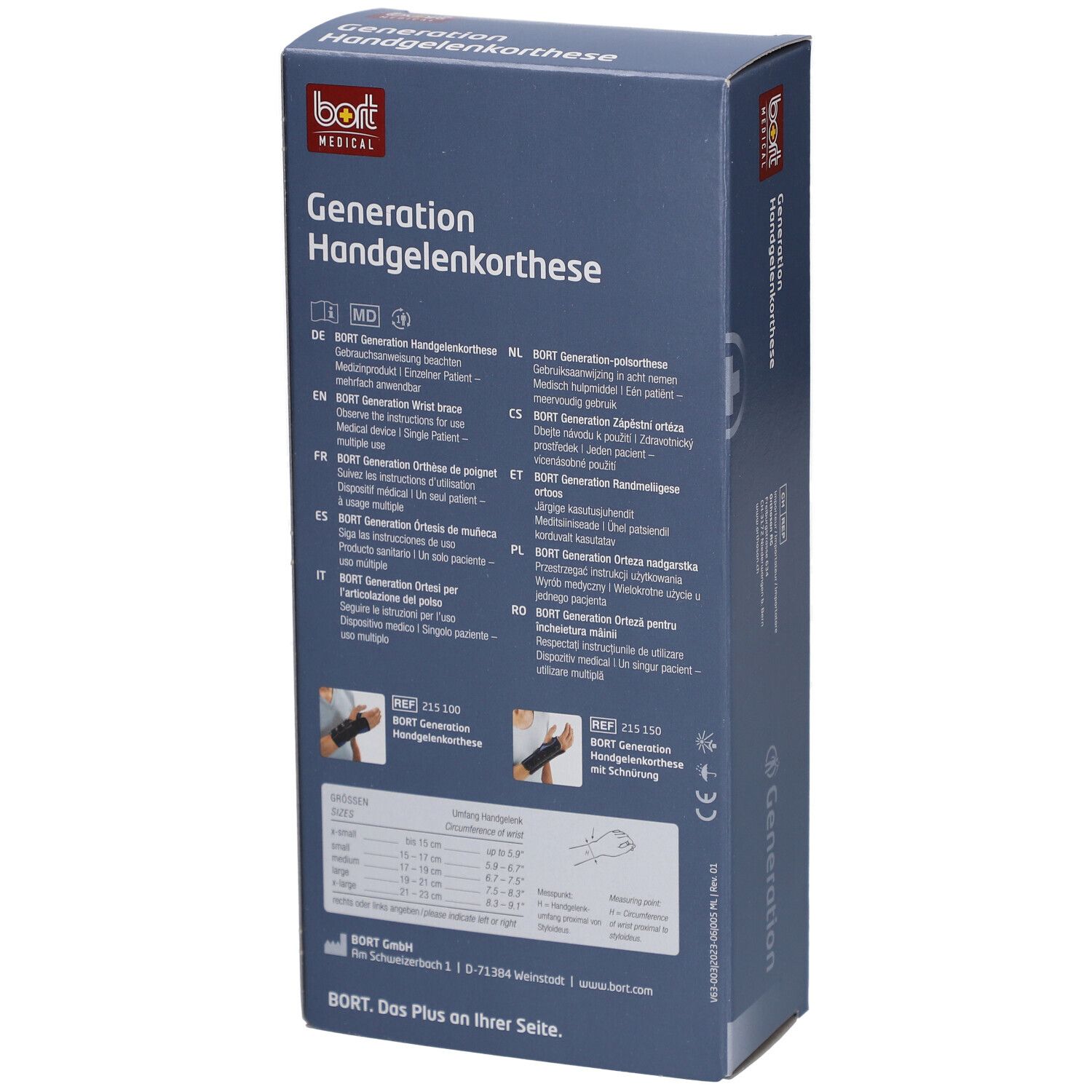 BORT Generation Handgelenkorthese links Gr. M blauw