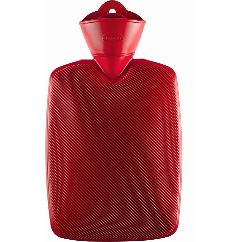 EMOSAN Warmwaterkruik met Halve Lamel Rood