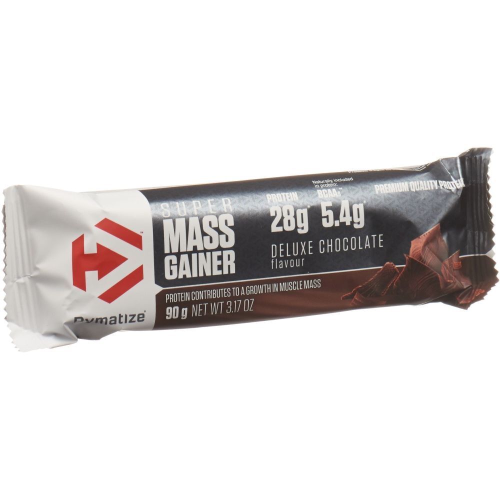Barre Dymatize Super Mass Gainer, saveur Deluxe Chocolate. 90g net.