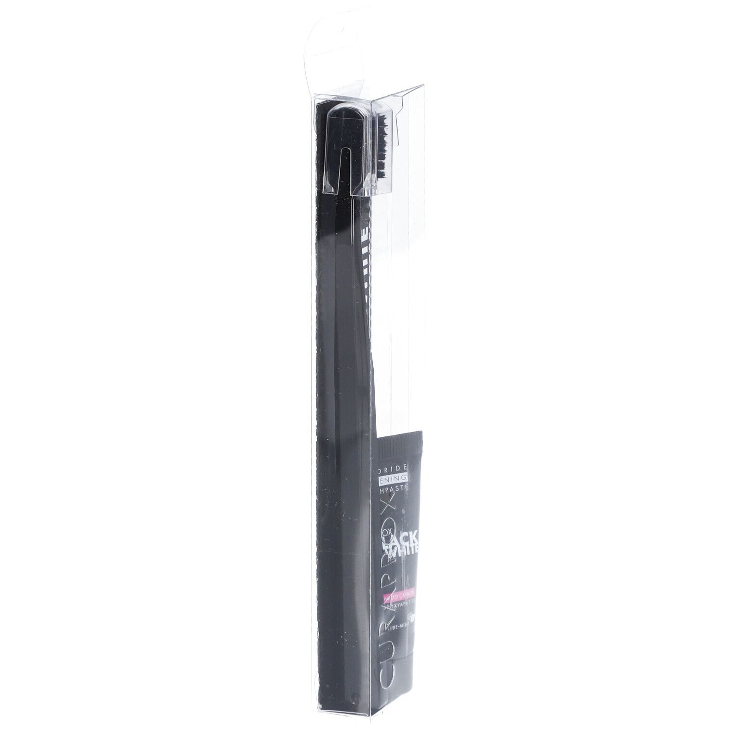 Curaprox Black is White brosse à dents noire + dentifrice blanchissant