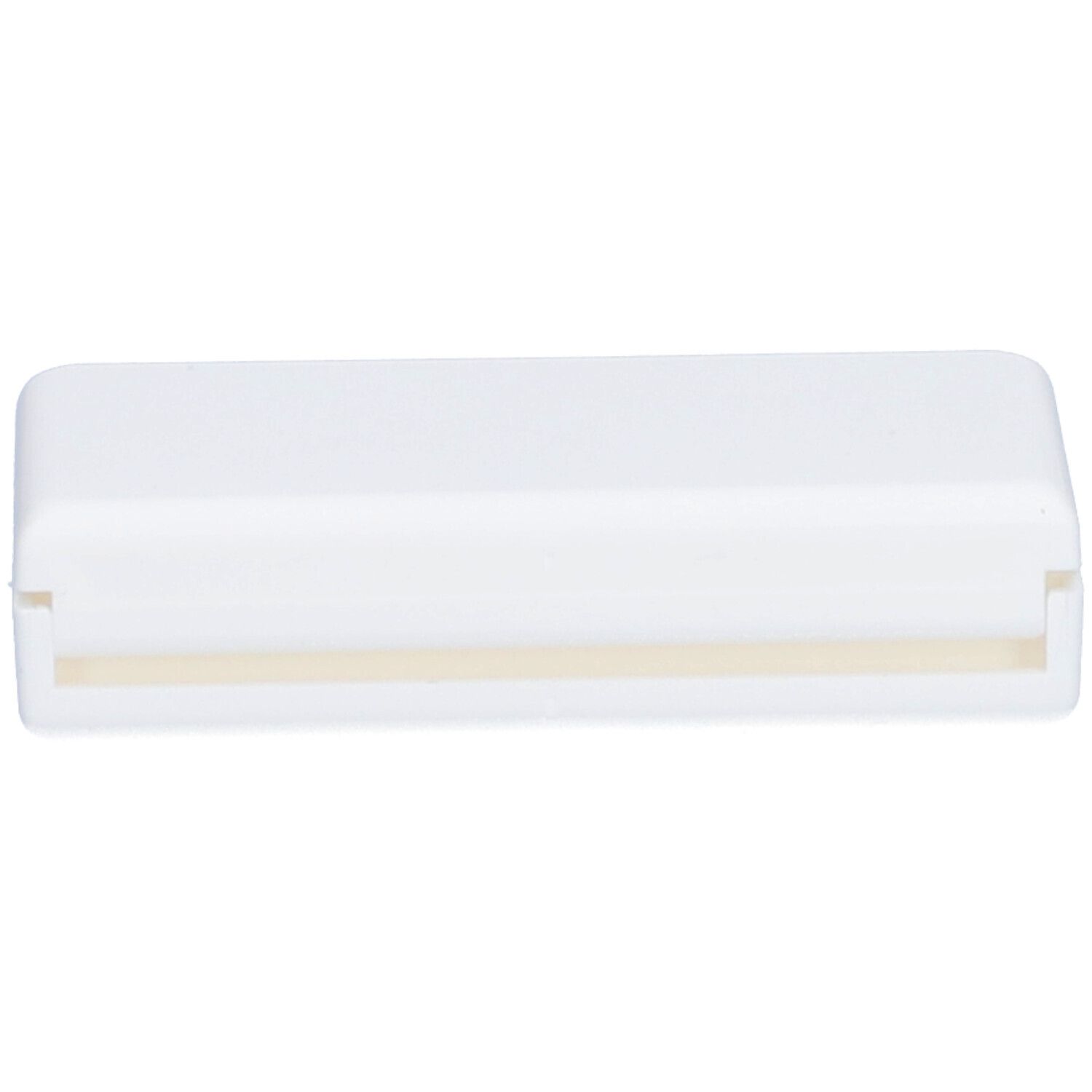 Gesloten, witte pillendoos, rechthoekig. 3-delig.