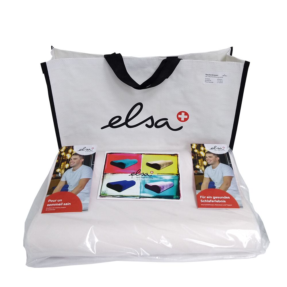 ELSA Nekkussen 50 x 9 cm Katoenen hoes Wit