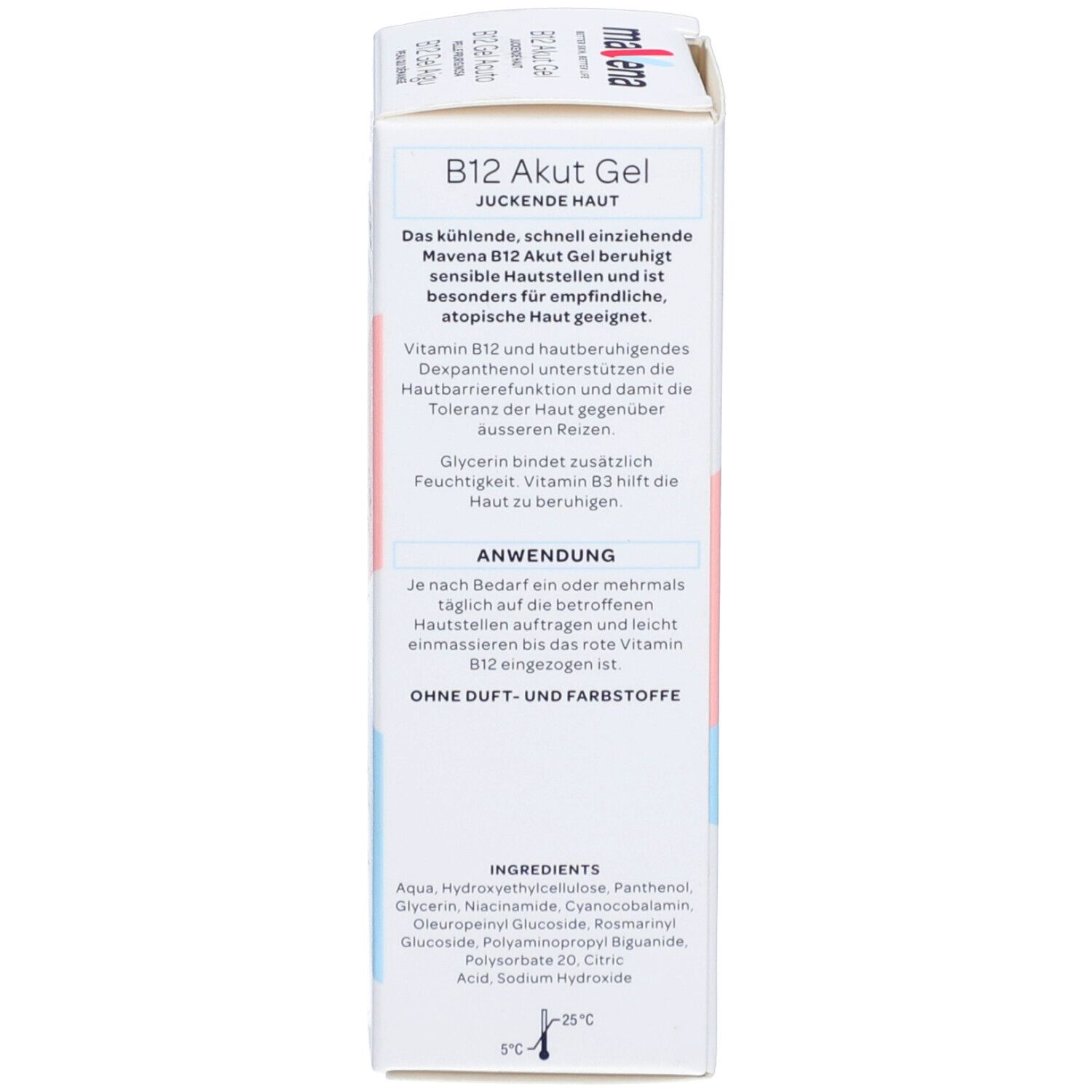 Dos de l'emballage. Texte en allemand. Ingrédients et instructions d'utilisation.