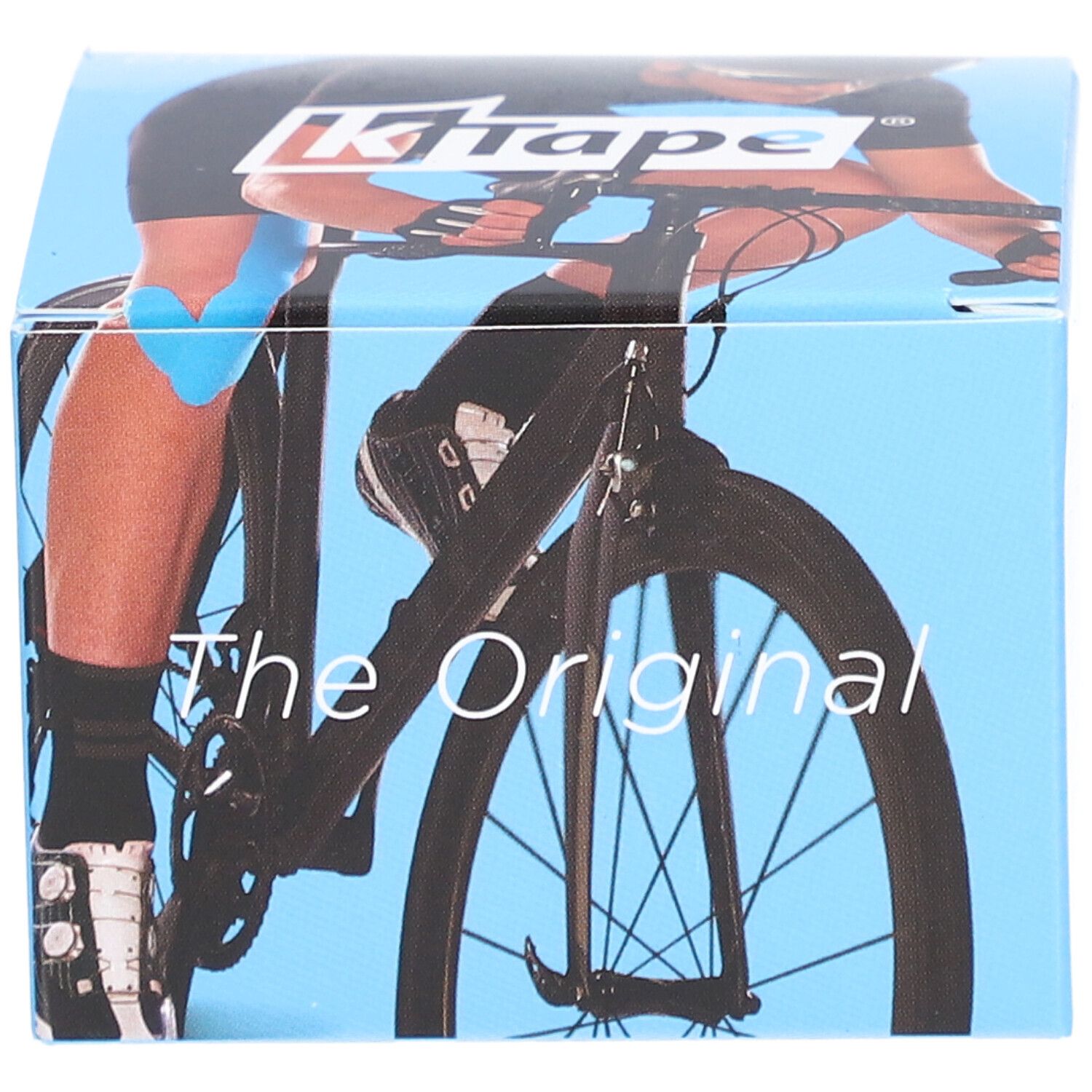 Emballage K-TAPE. Inscription: logo K-TAPE, The Original. Illustration d'un cycliste.