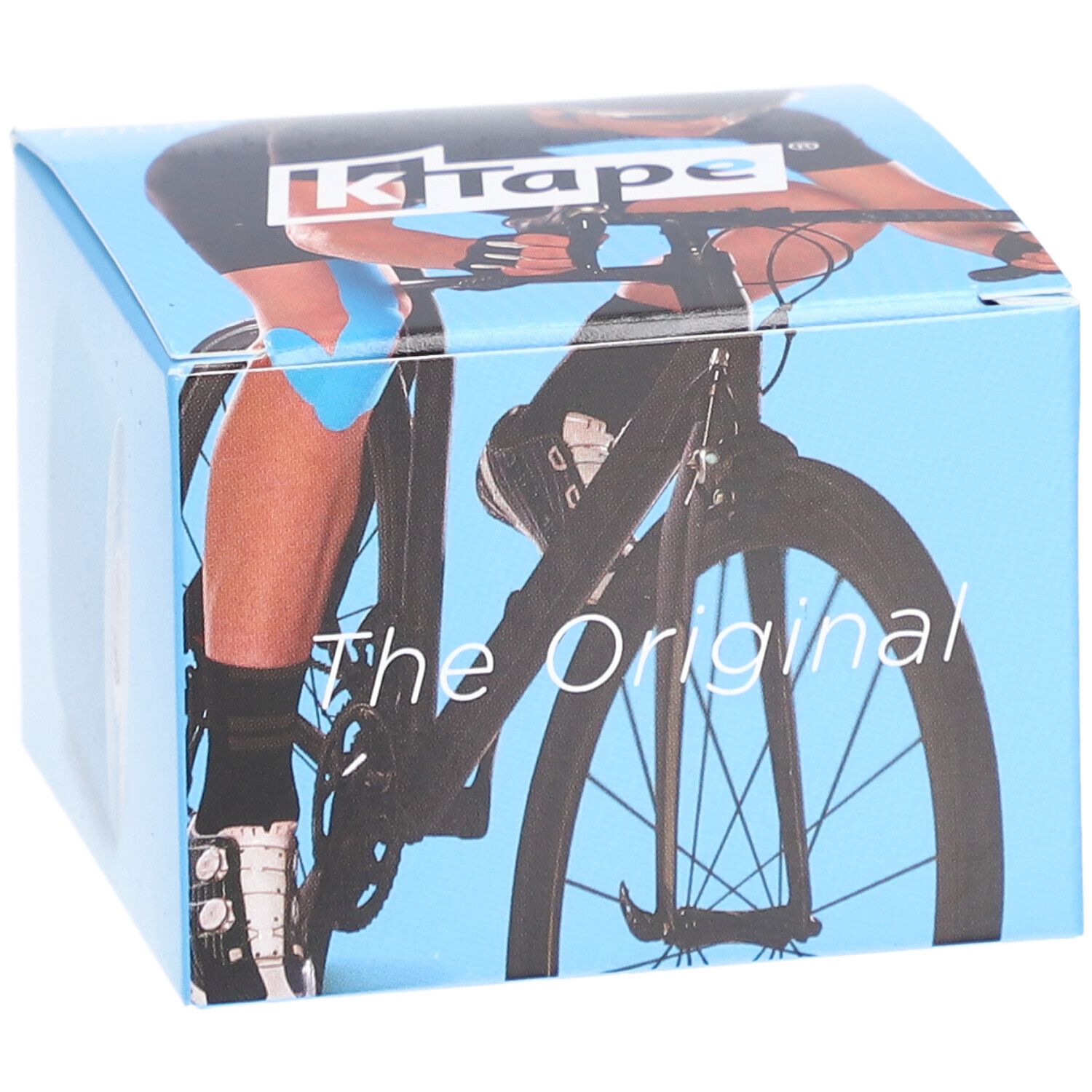 Emballage K-TAPE. Inscription: logo K-TAPE, The Original. Illustration d'un cycliste.