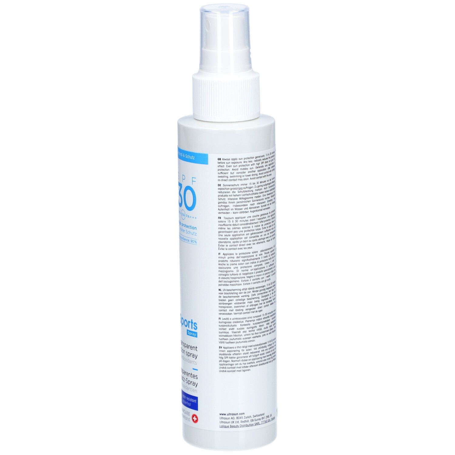ULTRASUN Sports Zonnespray Transparant SPF 30