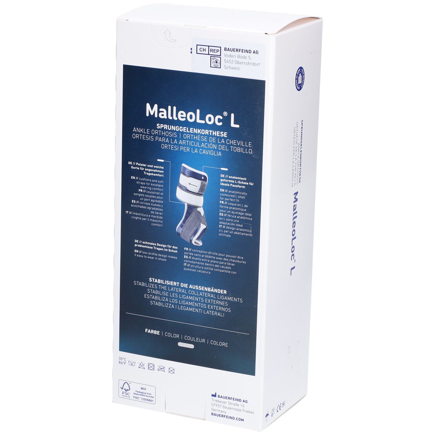 BAUERFEIND MalleoLoc® L Universele rechte enkelorthese