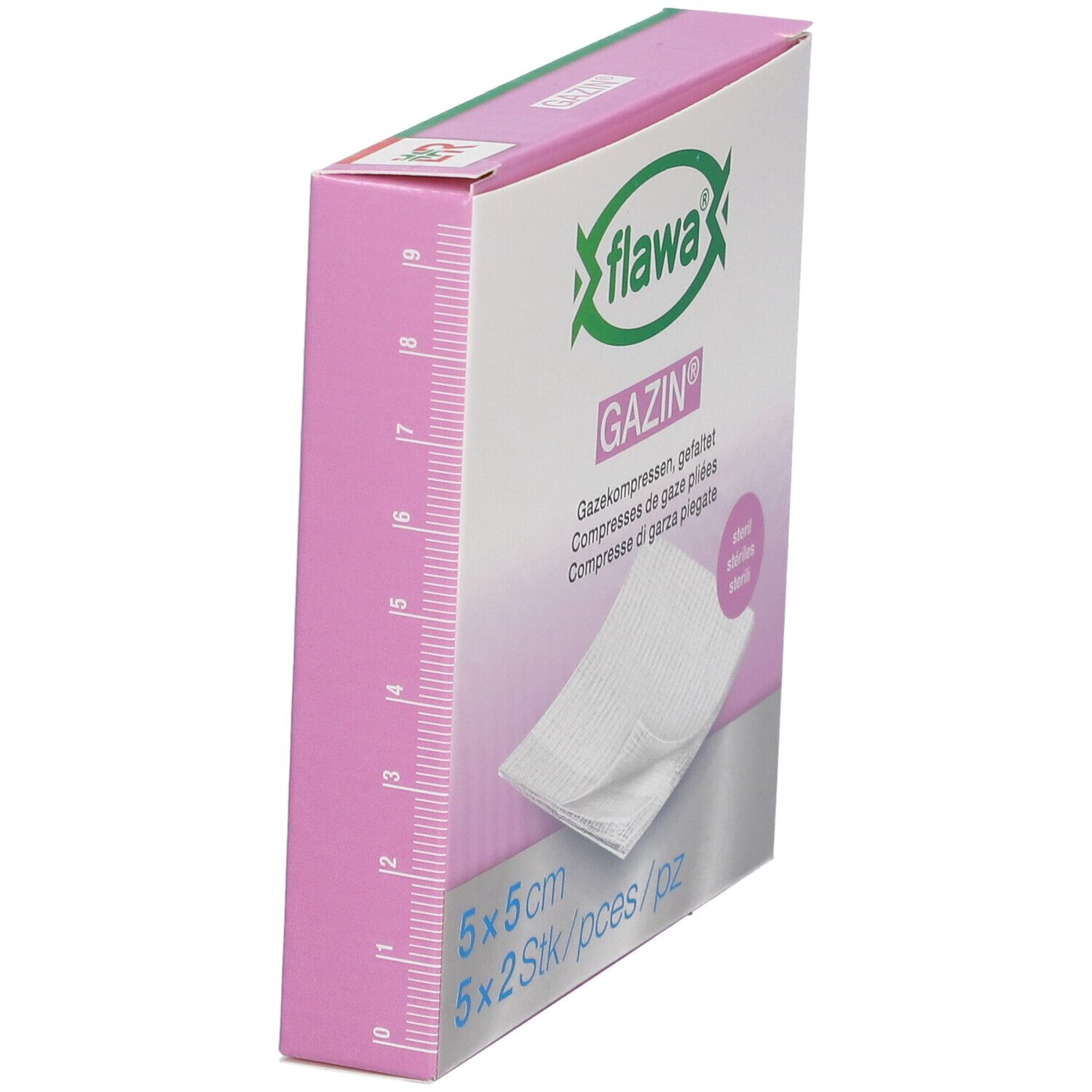 flawa® GAZIN® Compresses de gaze pliées 5 x 5 cm