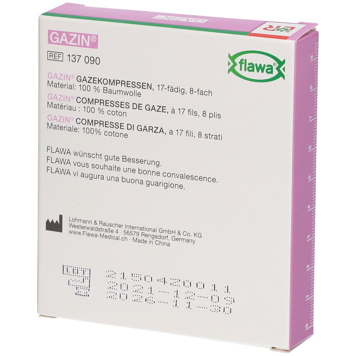 flawa® GAZIN® Compresses de gaze pliées 5 x 5 cm