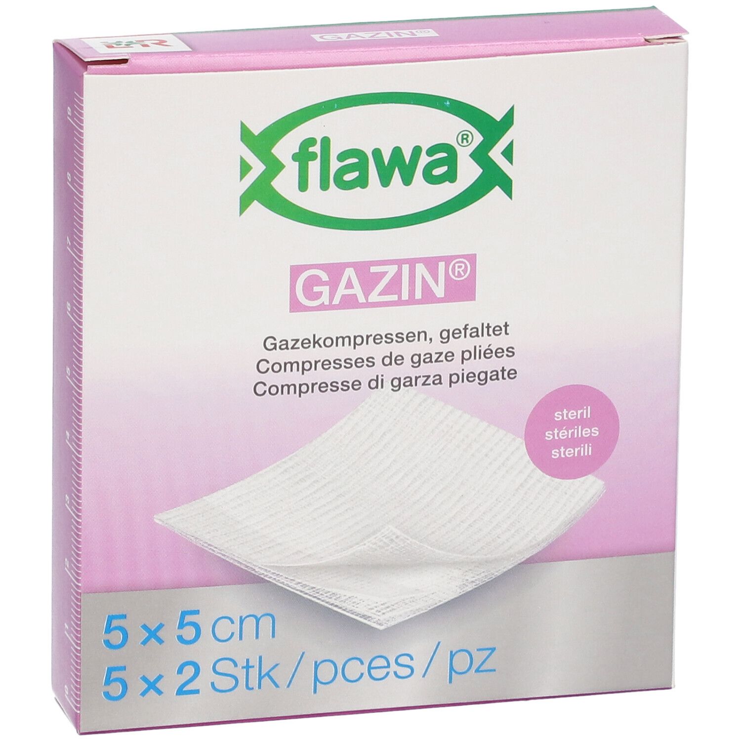 flawa® GAZIN® Compresses de gaze pliées 5 x 5 cm