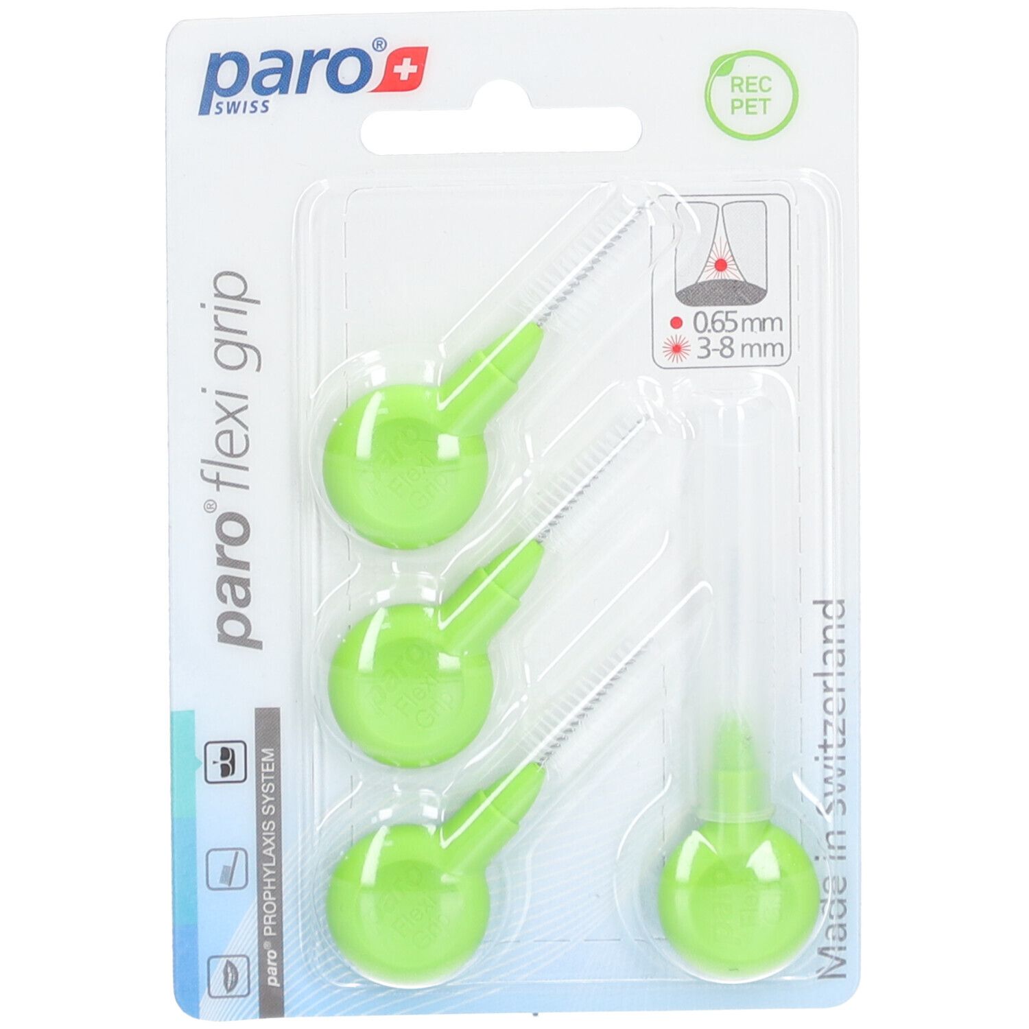 paro® Flexi Grip Interdentale ragers 3-8 mm Lichtgroen