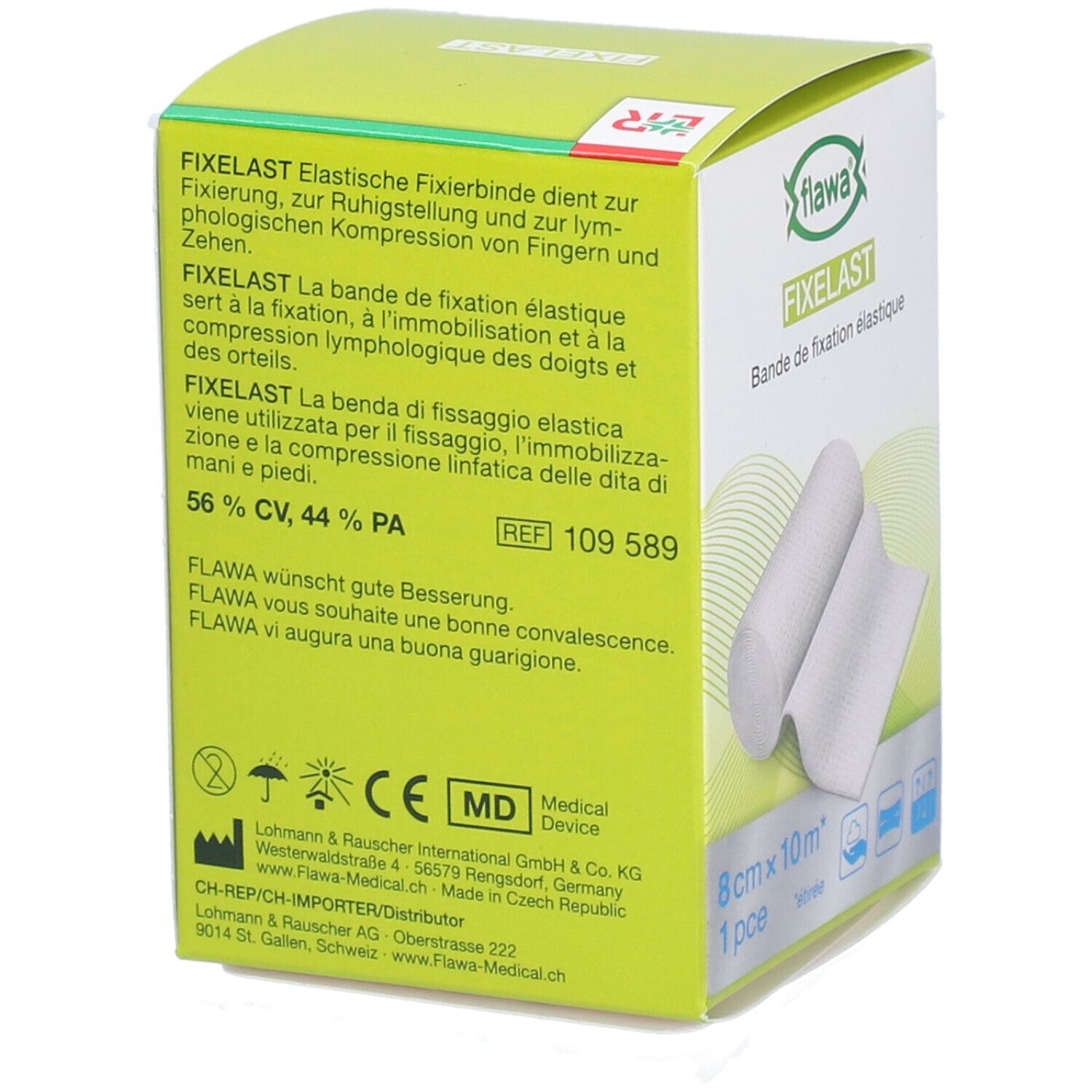 flawa® Fixelast bande de fixation élastique 8 cm x 10 m