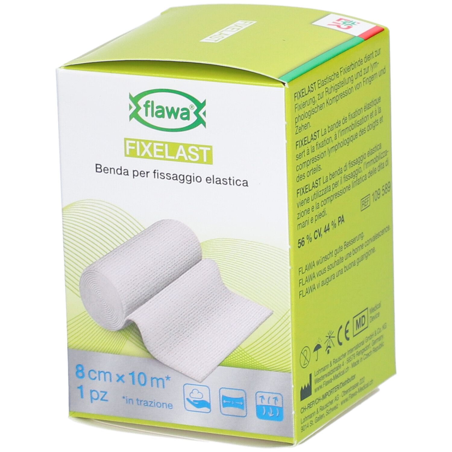 flawa® Fixelast bande de fixation élastique 8 cm x 10 m