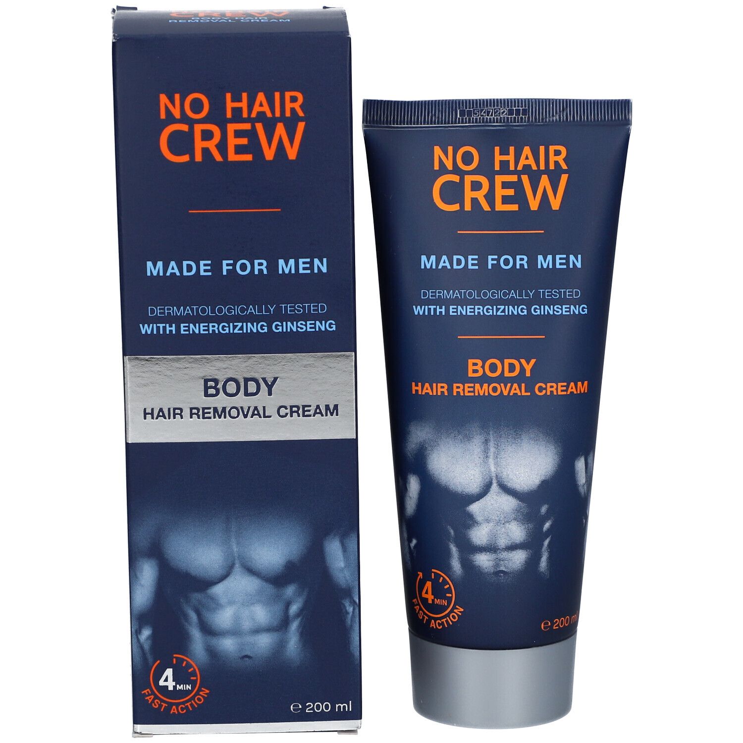 Emballage du produit avec tube et boîte. Tube et boîte avec le même design et texte.