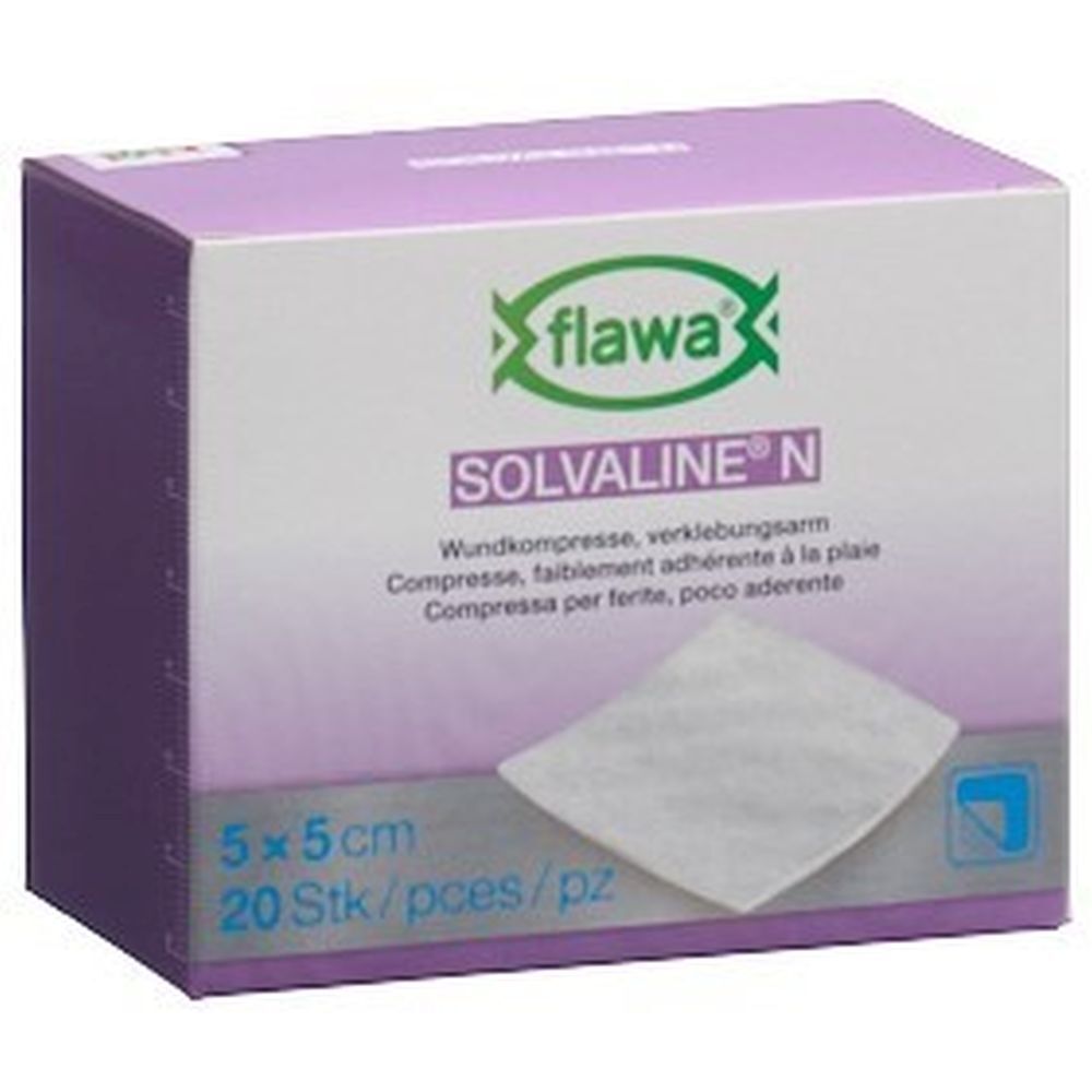 Flawa Solvaline N Compresses stériles 5x5 cm, 20 pièces