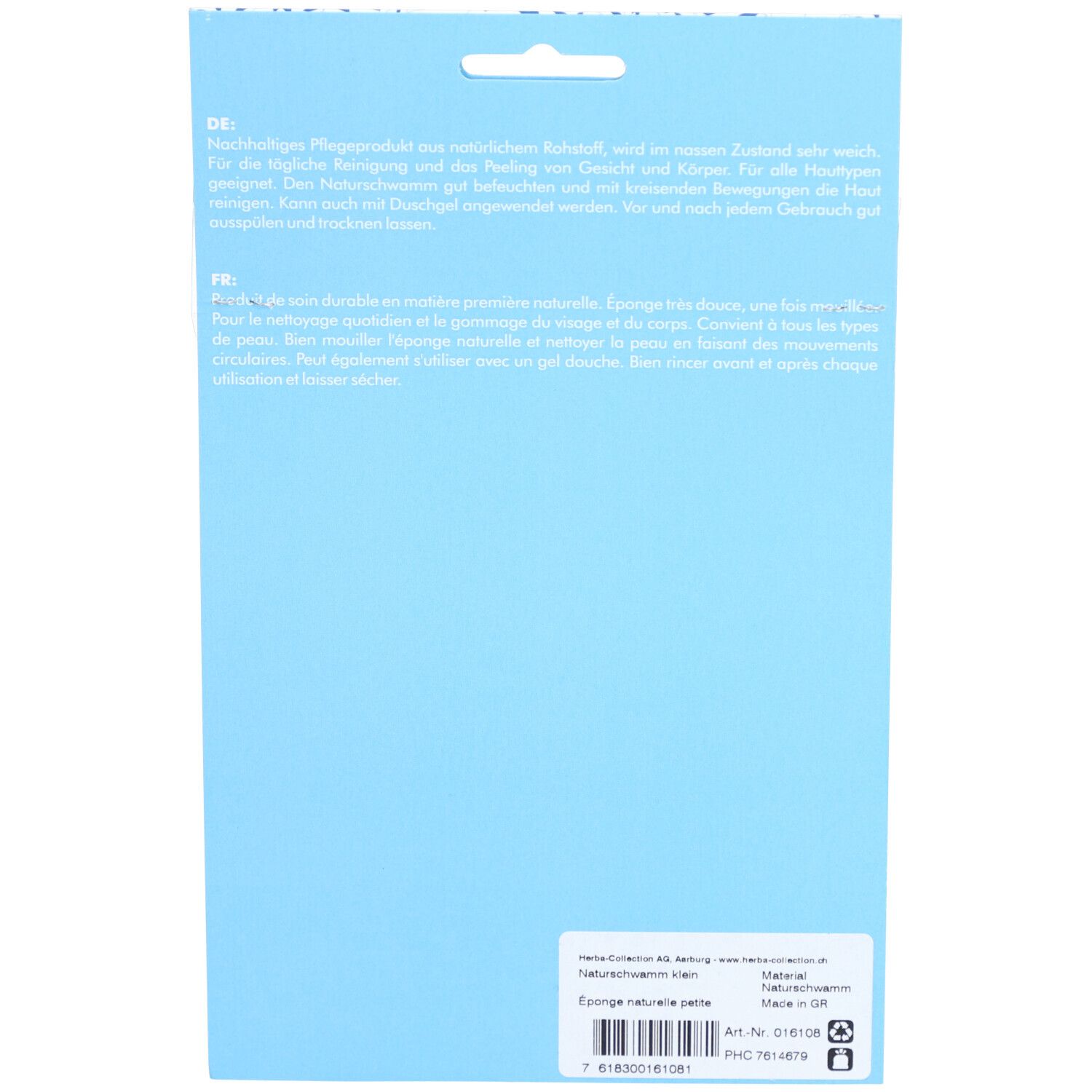 HERBA Body&Spa Eponge soin du corps naturelle Petite