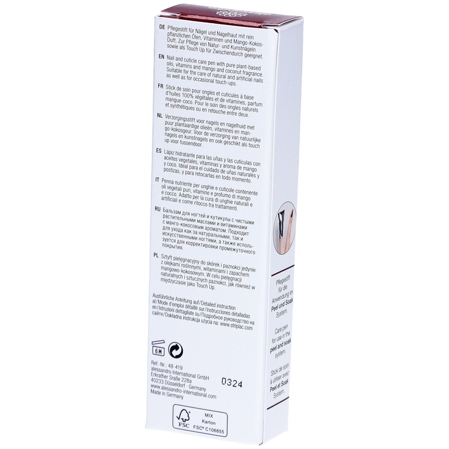 ALESSANDRO Striplac Peel or Soak Stick de Soin