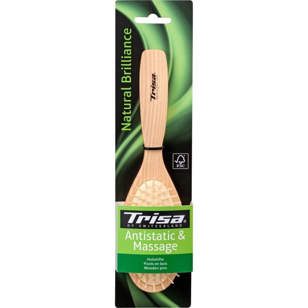 Trisa Natural Brillance Pneumatische borstel met houten steeltjes