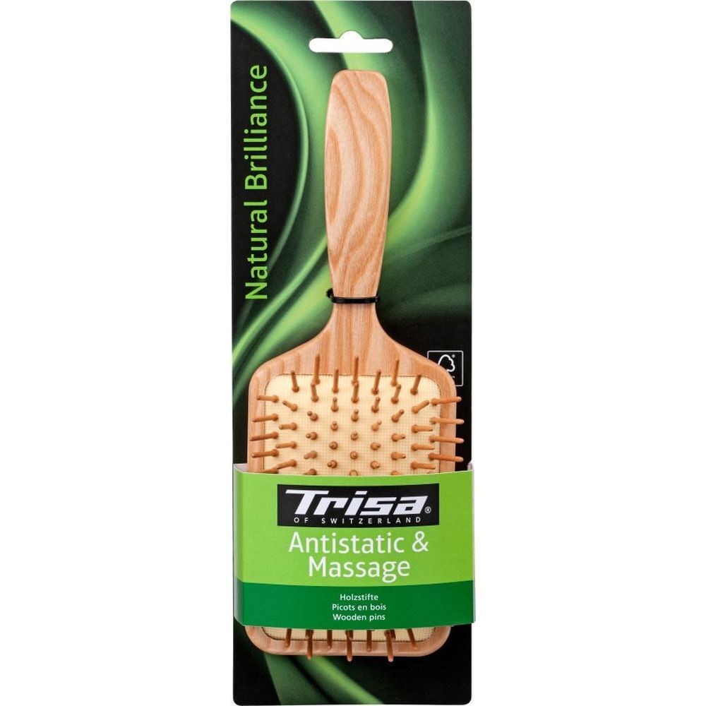 TRISA Natural Brillance Borstel met houten uiteinden