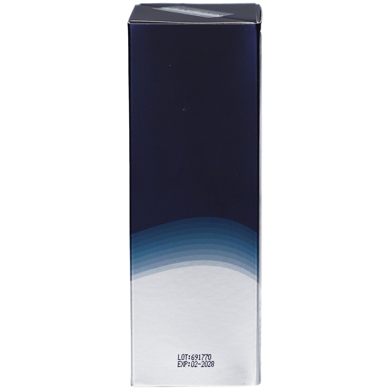 Blauw-witte verpakking. Lotnummer en vervaldatum. Geen andere details.