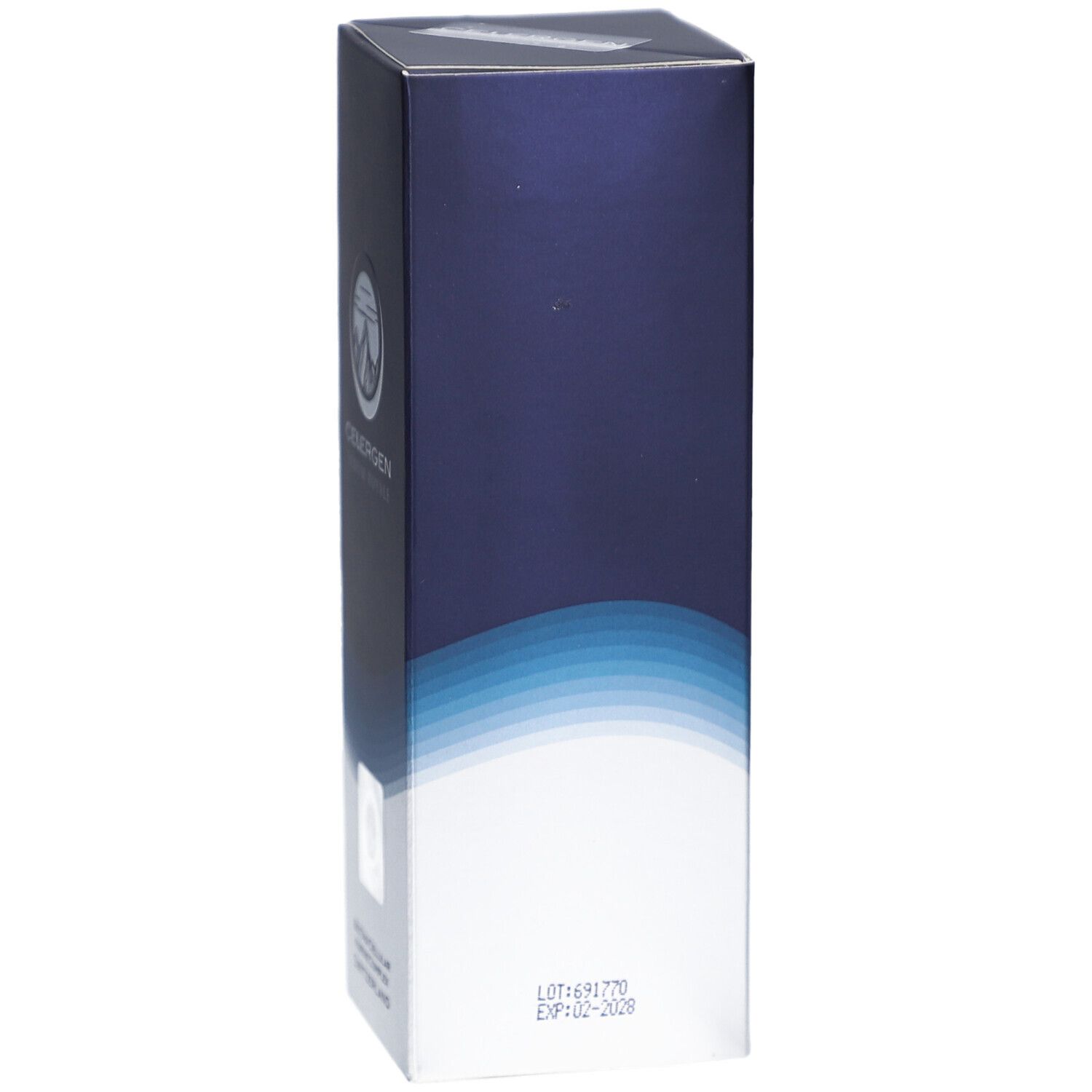 Blauw-witte verpakking. Lotnummer en vervaldatum. Logo. Geen andere details.