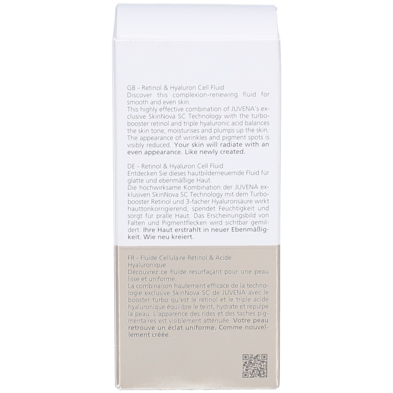 Emballage. Texte: Description en plusieurs langues.