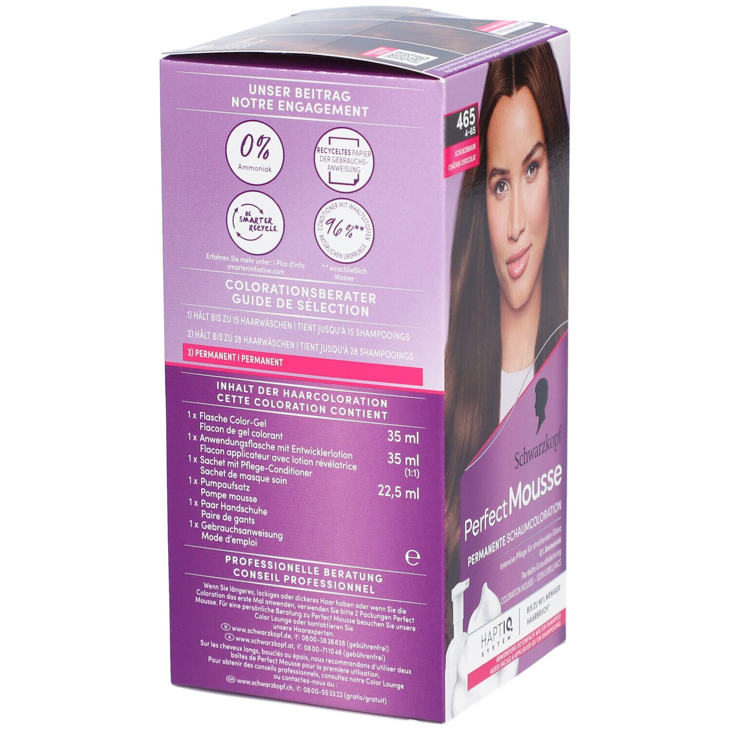 Schwarzkopf Perfect Mousse 465 - Permanente kleuring Mousse Chocoladebruin