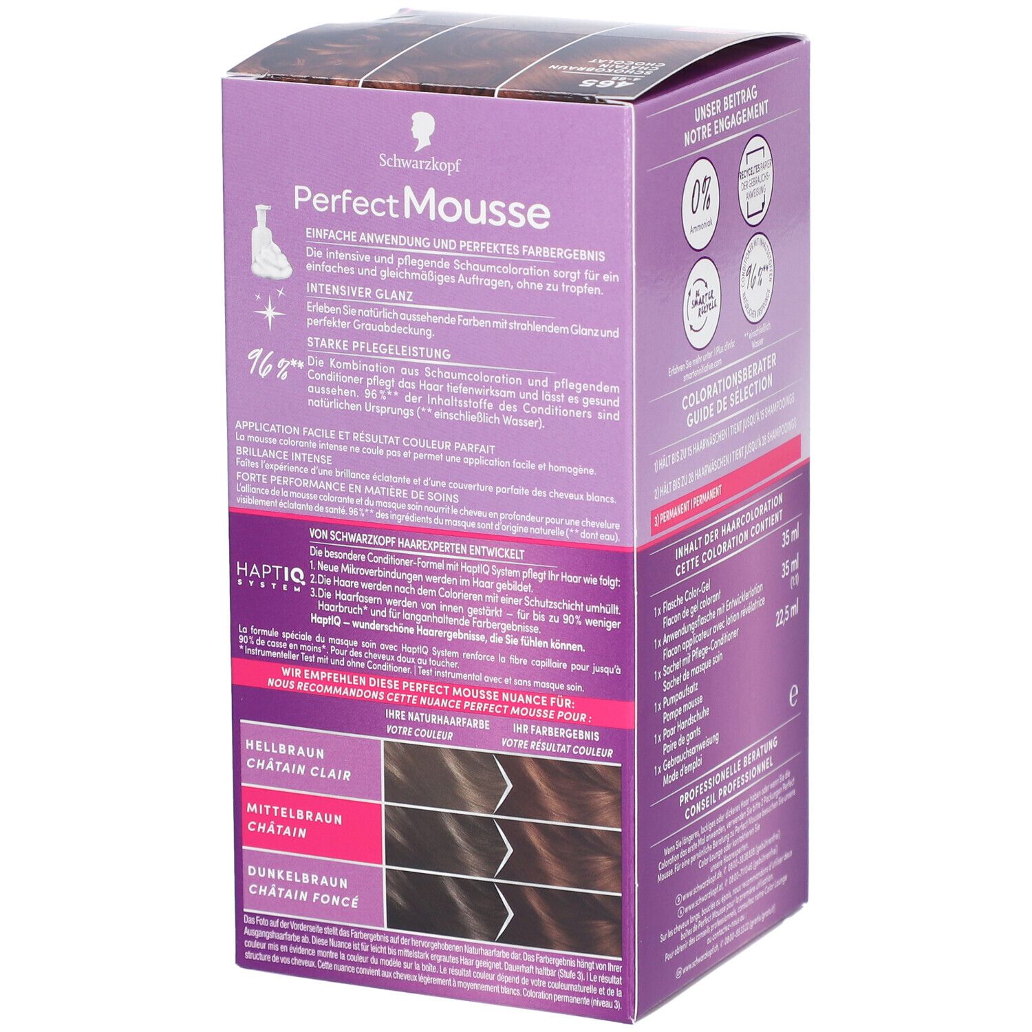 Schwarzkopf Perfect Mousse 465 - Permanente kleuring Mousse Chocoladebruin