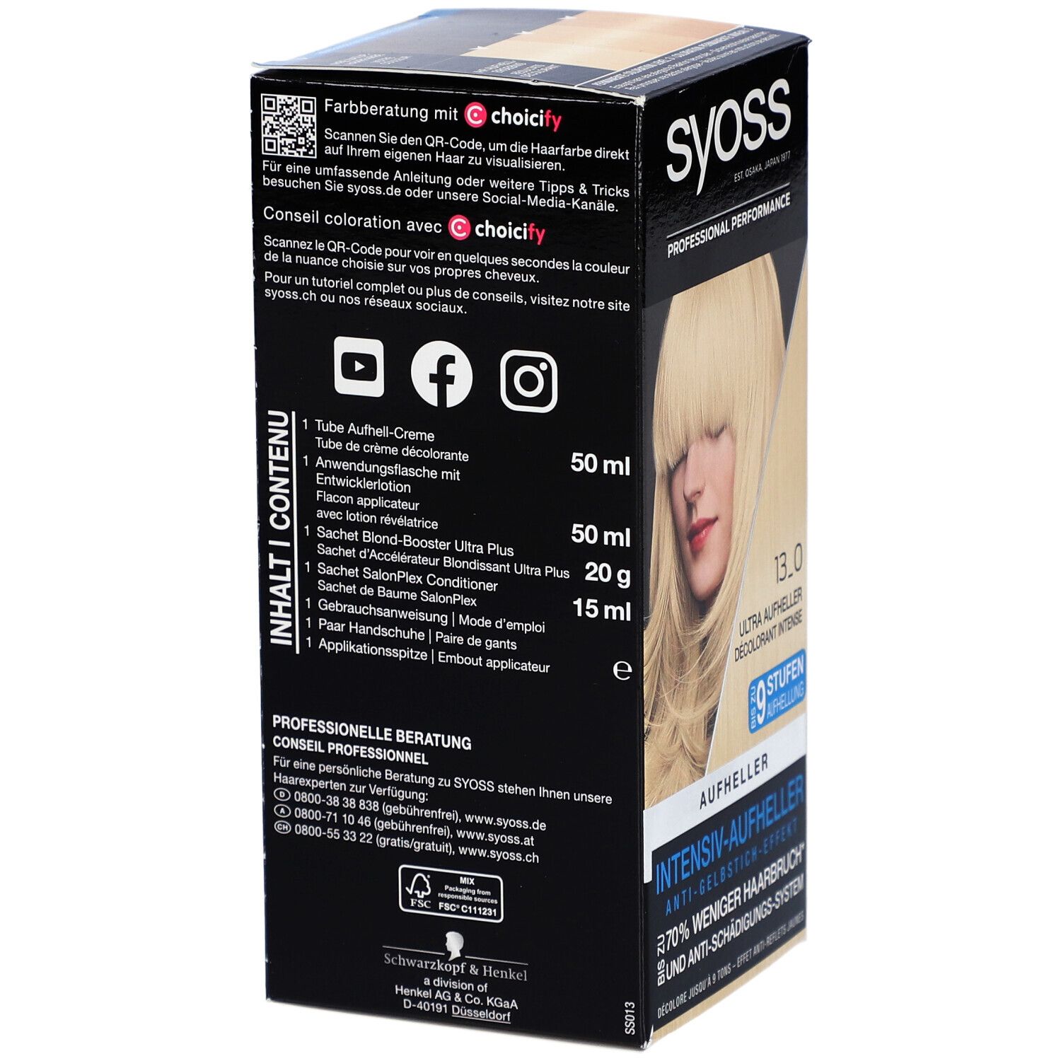 Syoss® Eclaircissant pour cheveux 13-0 Ultra - Décolorant Intense