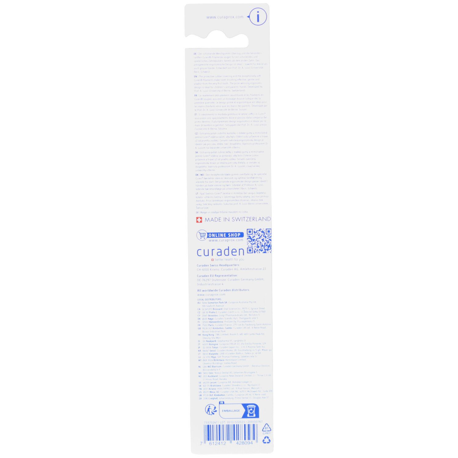 Curaprox Baby tandenborstel zacht turquoise