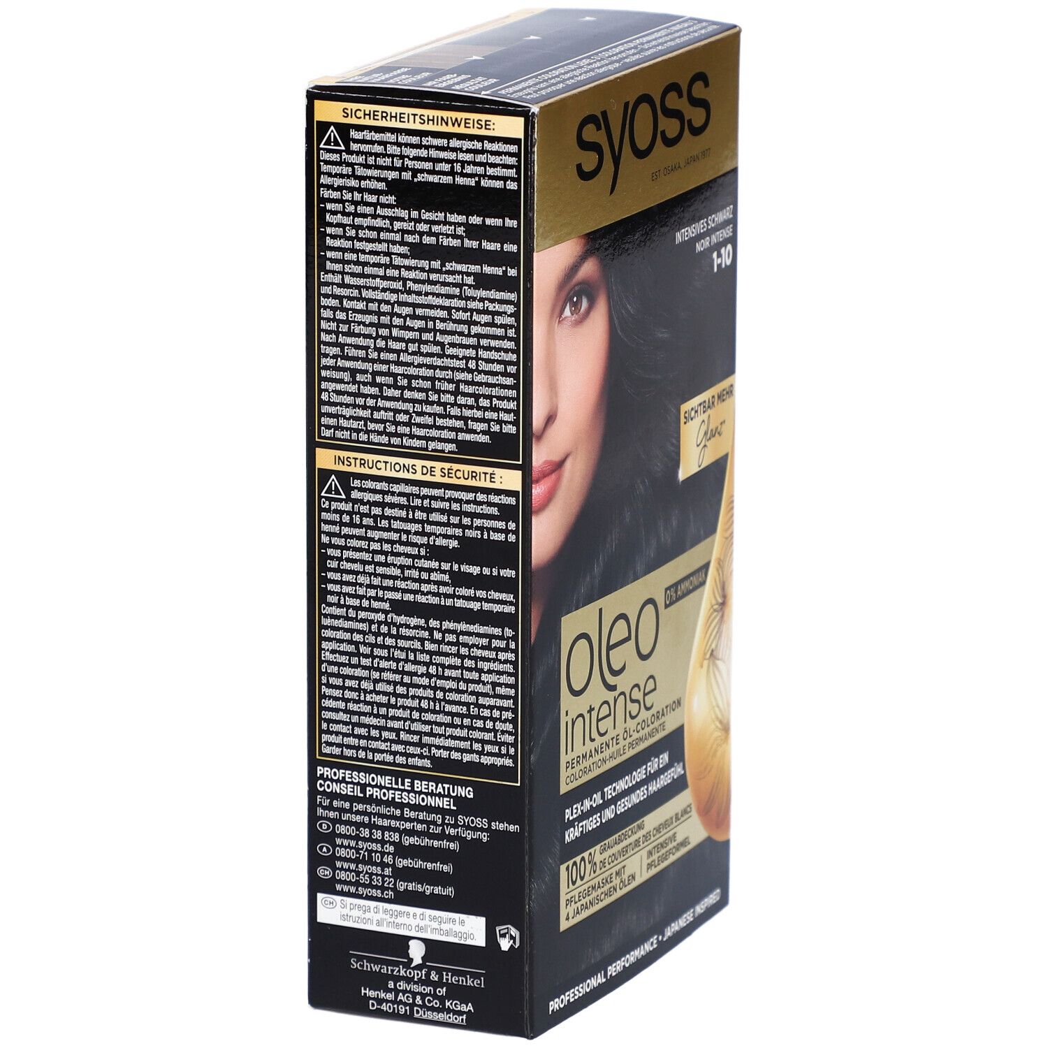 SYOSS Oleo Intense permanente kleuring 1-10 Intens Zwart