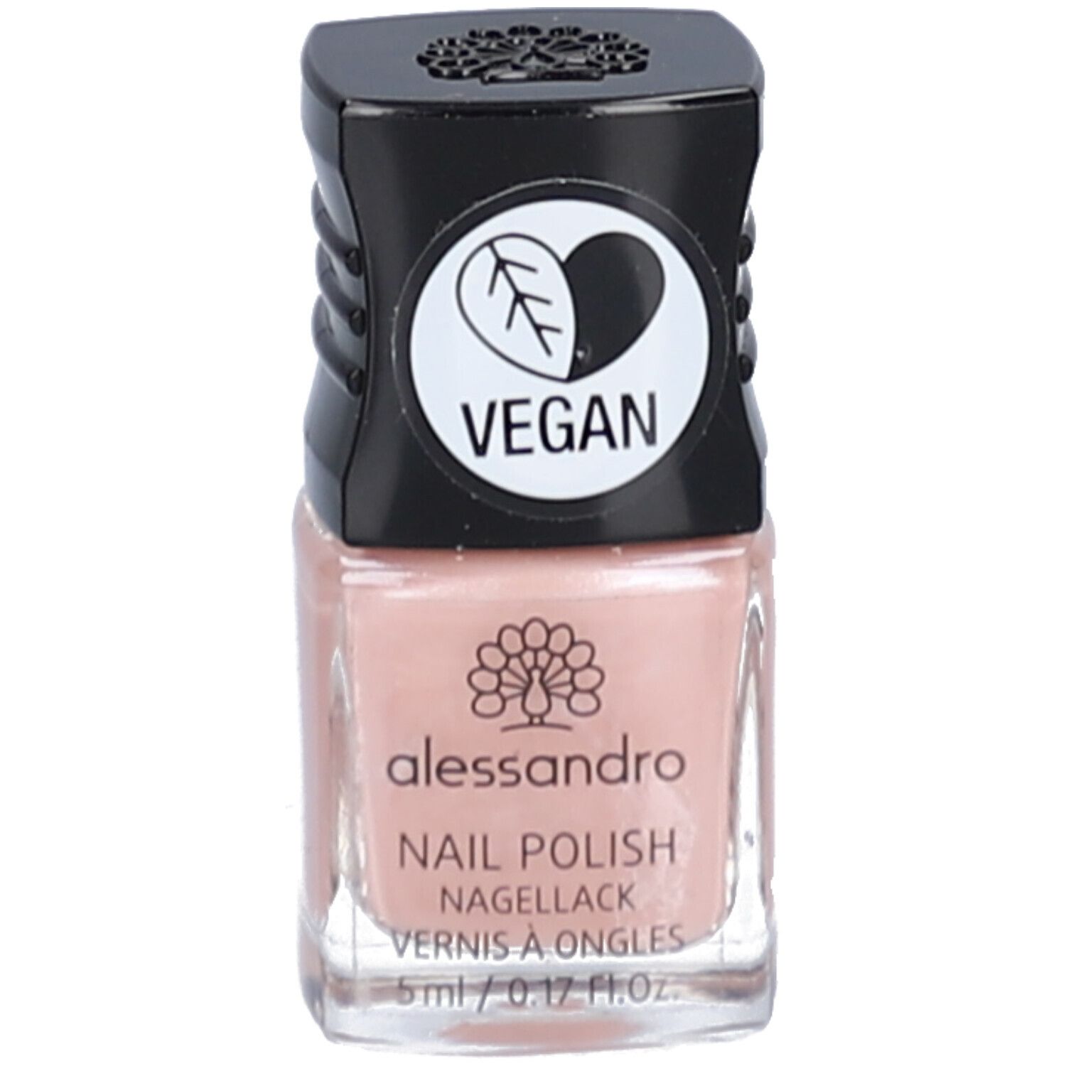 Vernis à ongles Alessandro, teinte pêche douce, 5ml. Avec sceau vegan.