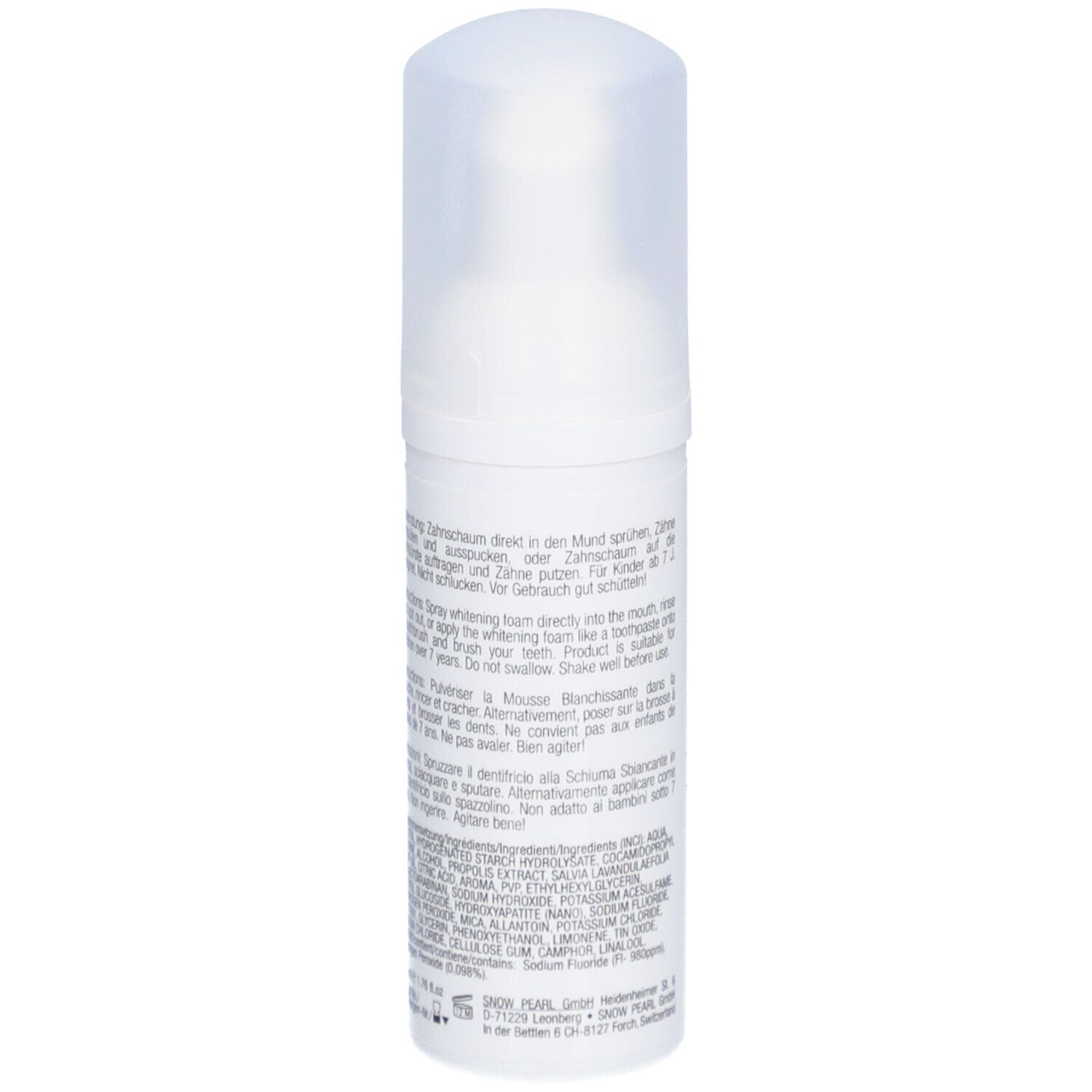 Flacon blanc avec distributeur à pompe, mousse blanchissante.