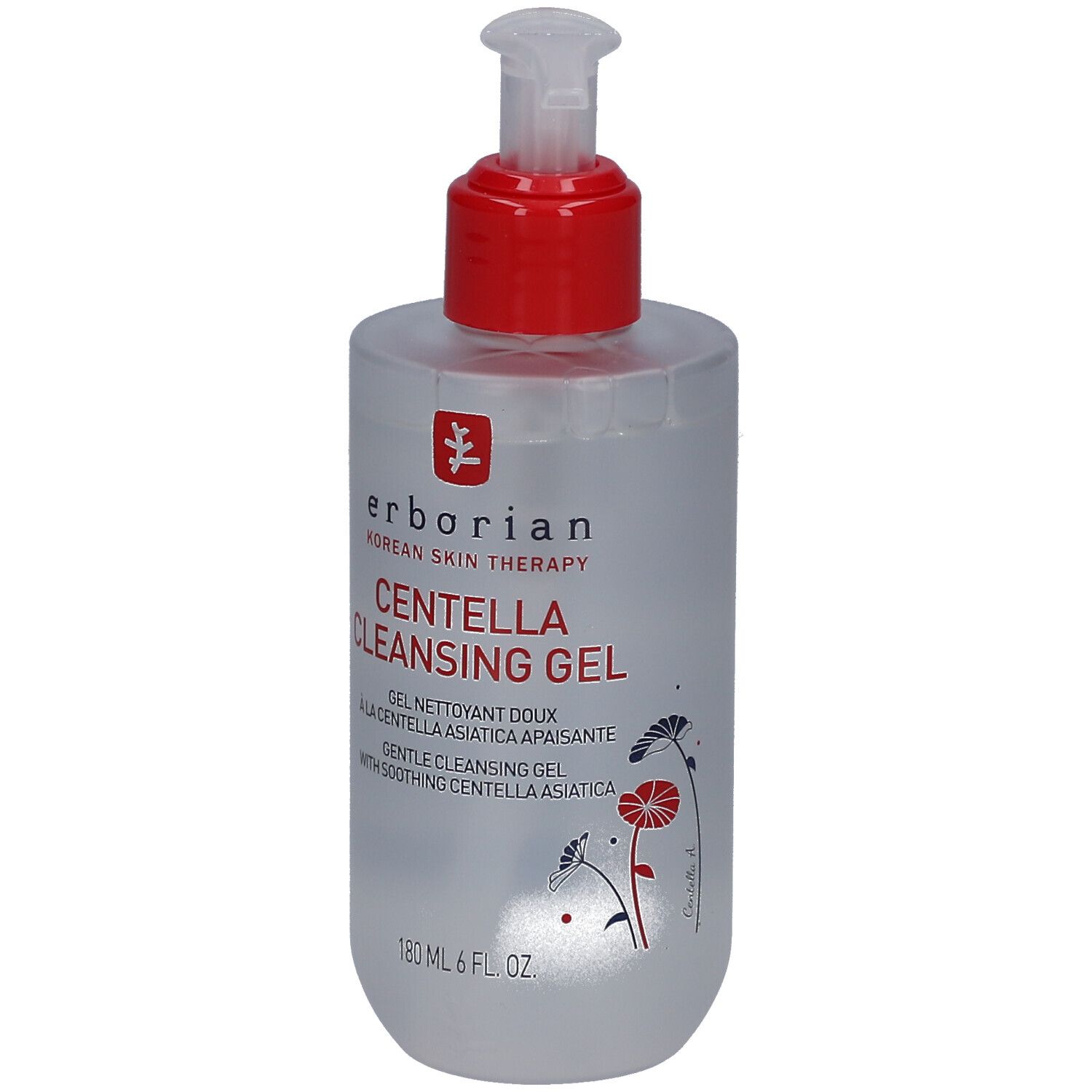 Erborian Centella Cleansing Gel fles met pompdos, 180 ml.