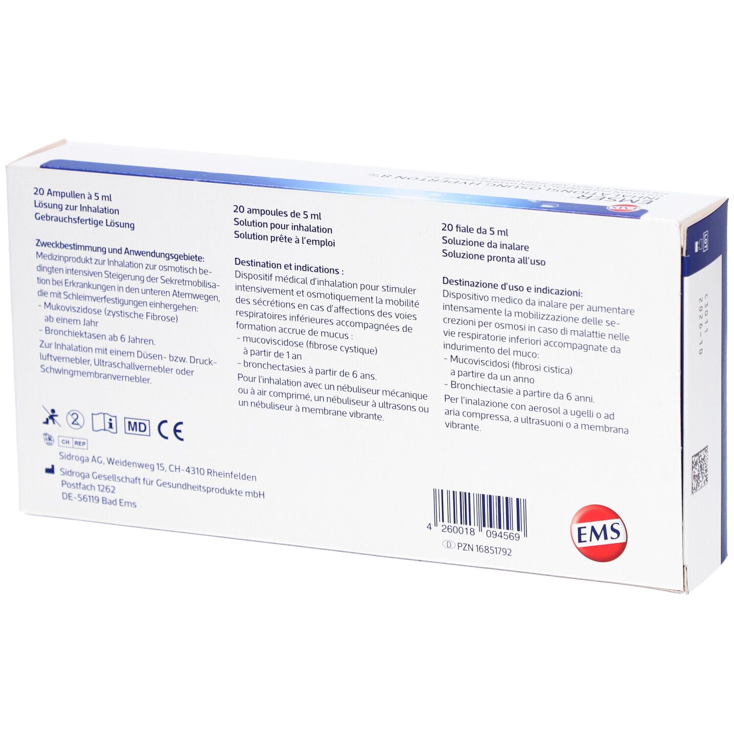 Emser® inhalatieoplossing 8 % hypertonisch