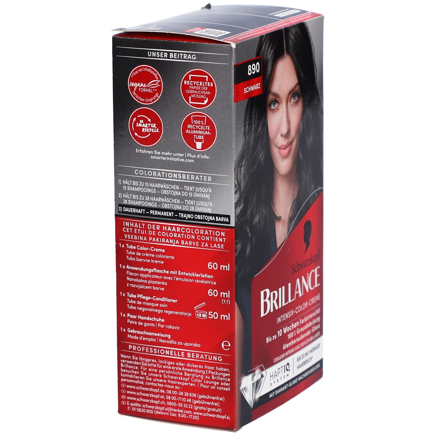 Schwarzkopf Brillance kleuring 890 Intens Zwart