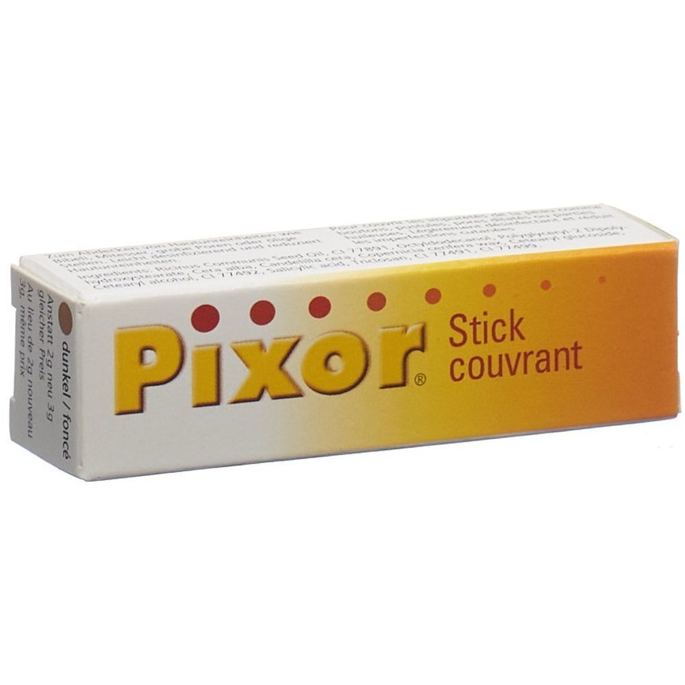 PIXOR Stick couvrant foncé en boîte pliante.