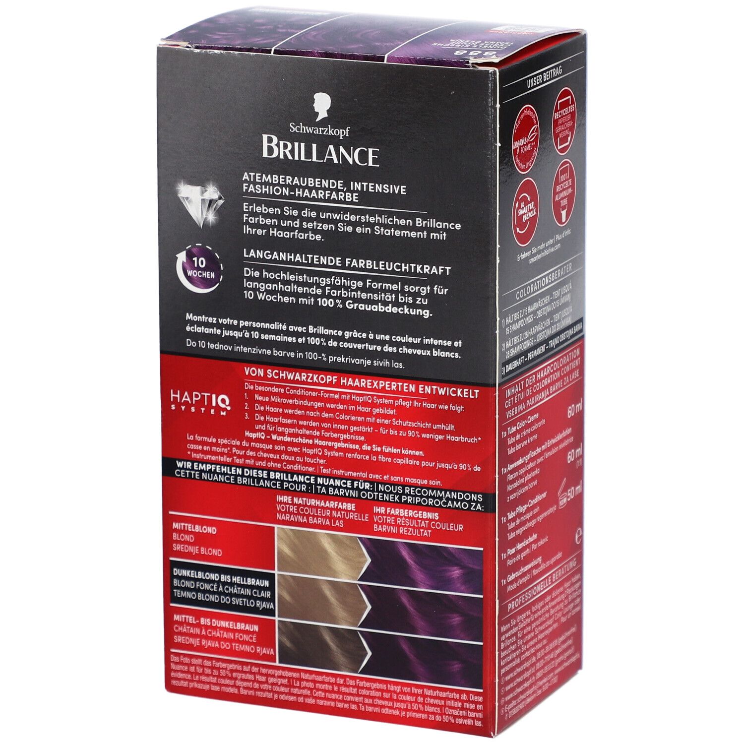 Schwarzkopf Brillance coloration 888 donkere kers