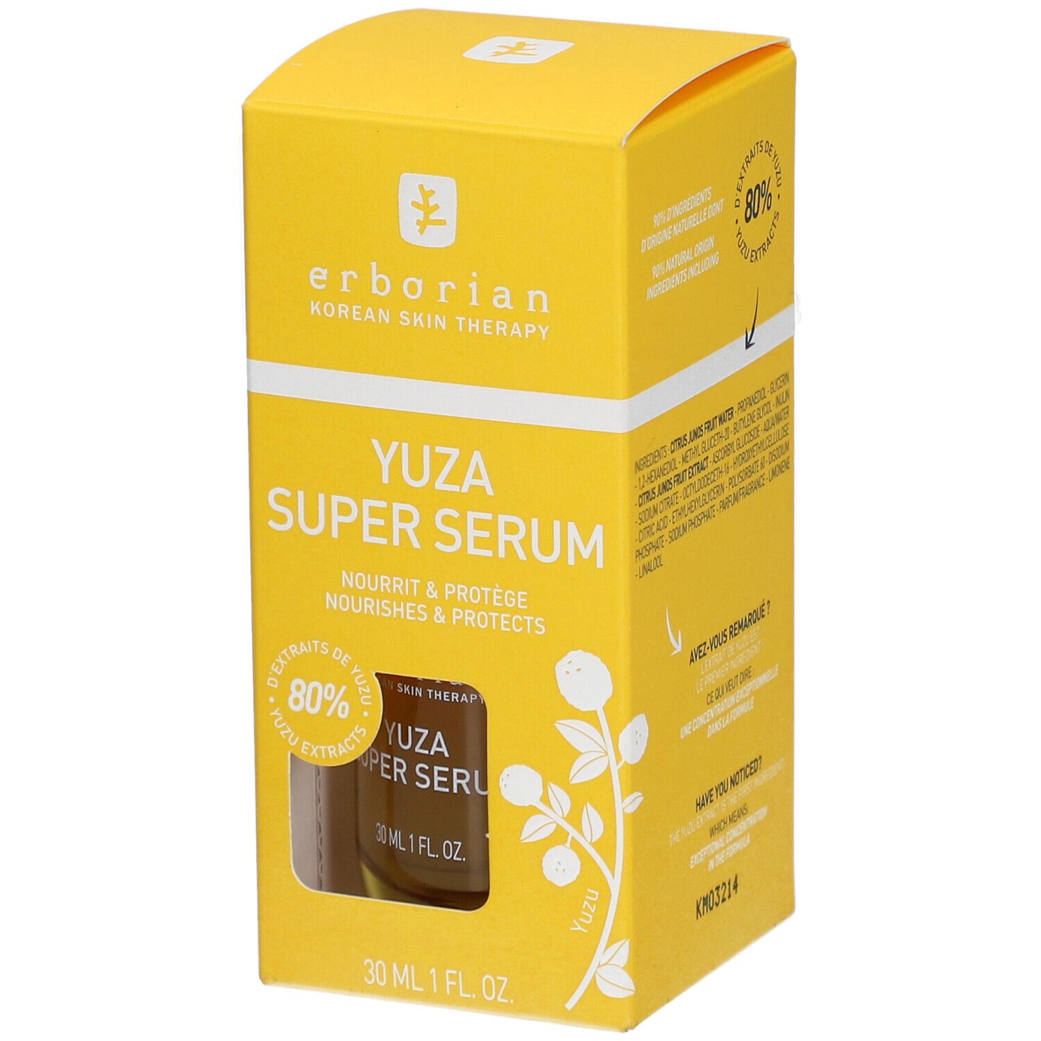 Erborian Yuza Super Serum in gele verpakking, 30 ml.