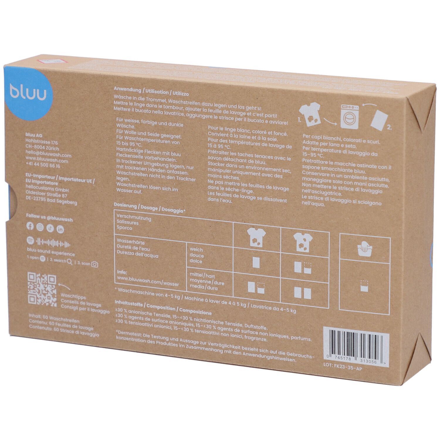 BLUU Feuilles de lavage universelles fraîcheur alpine