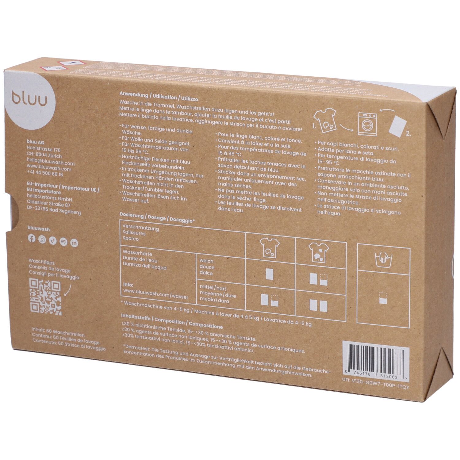 BLUU Feuilles de lavage universelles sans parfum