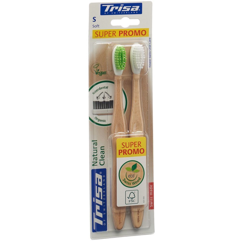 TRISA 2 Natural Clean zachte tandenborstels