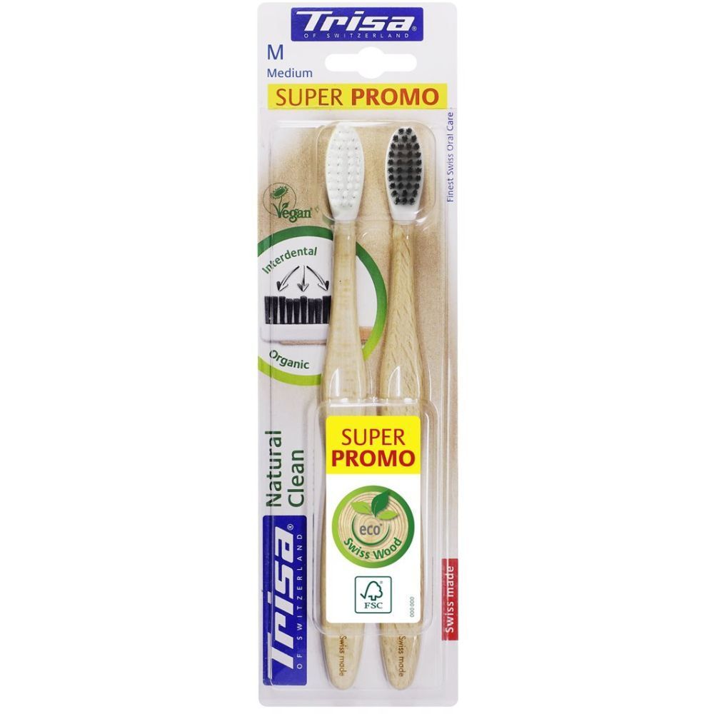 TRISA 2 Natural Clean Medium Tandenborstels