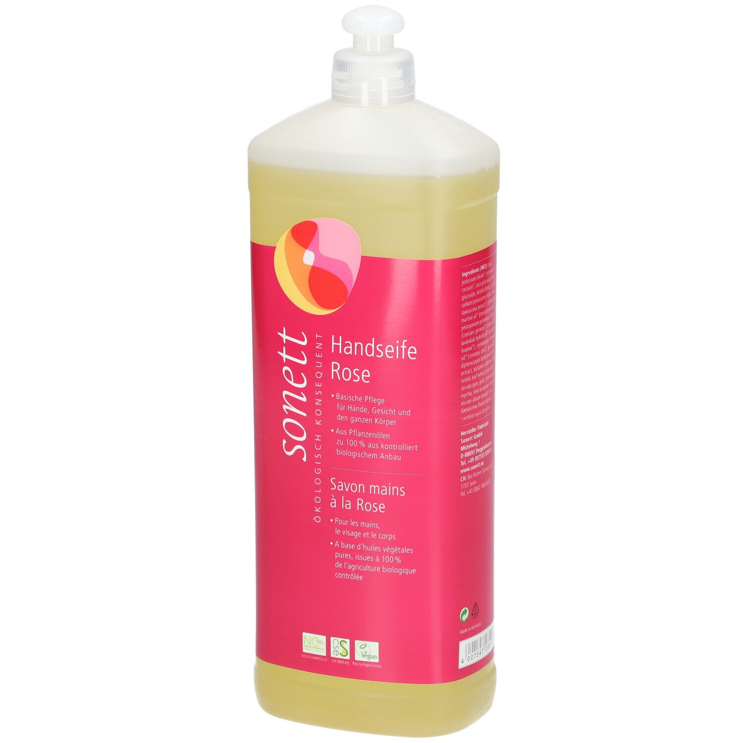 SONETT Savon liquide mains, visage & corps à la rose